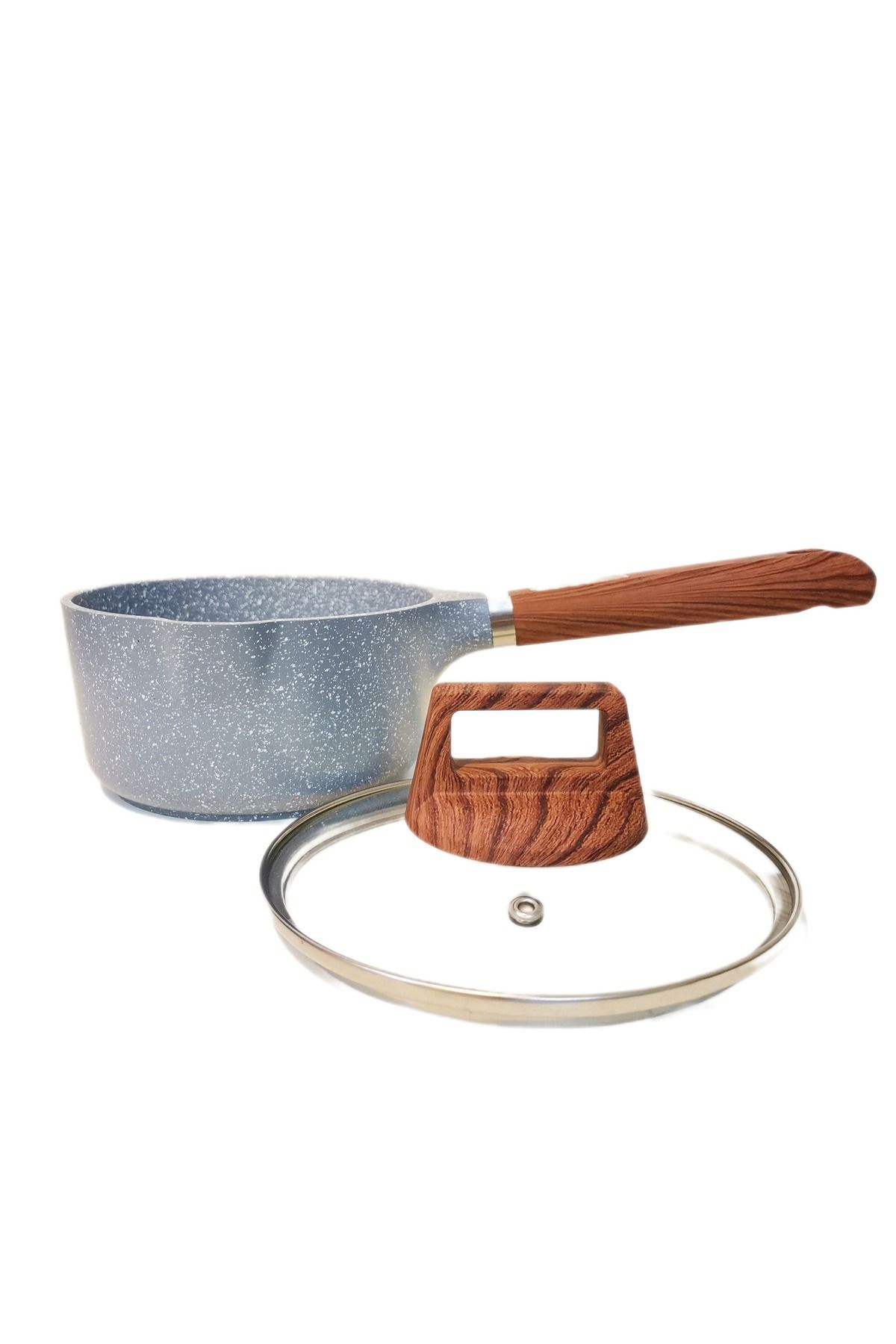 AL-Sahah-Granite Coated Cookware Set 9PCS , with Non-Stick Surfaces, GRAY 4