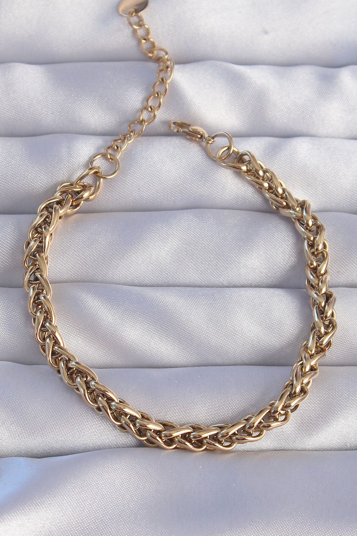 TUA MODA TUA MODA 316L Çelik Gold Renk Burgu Zincir Bileklik