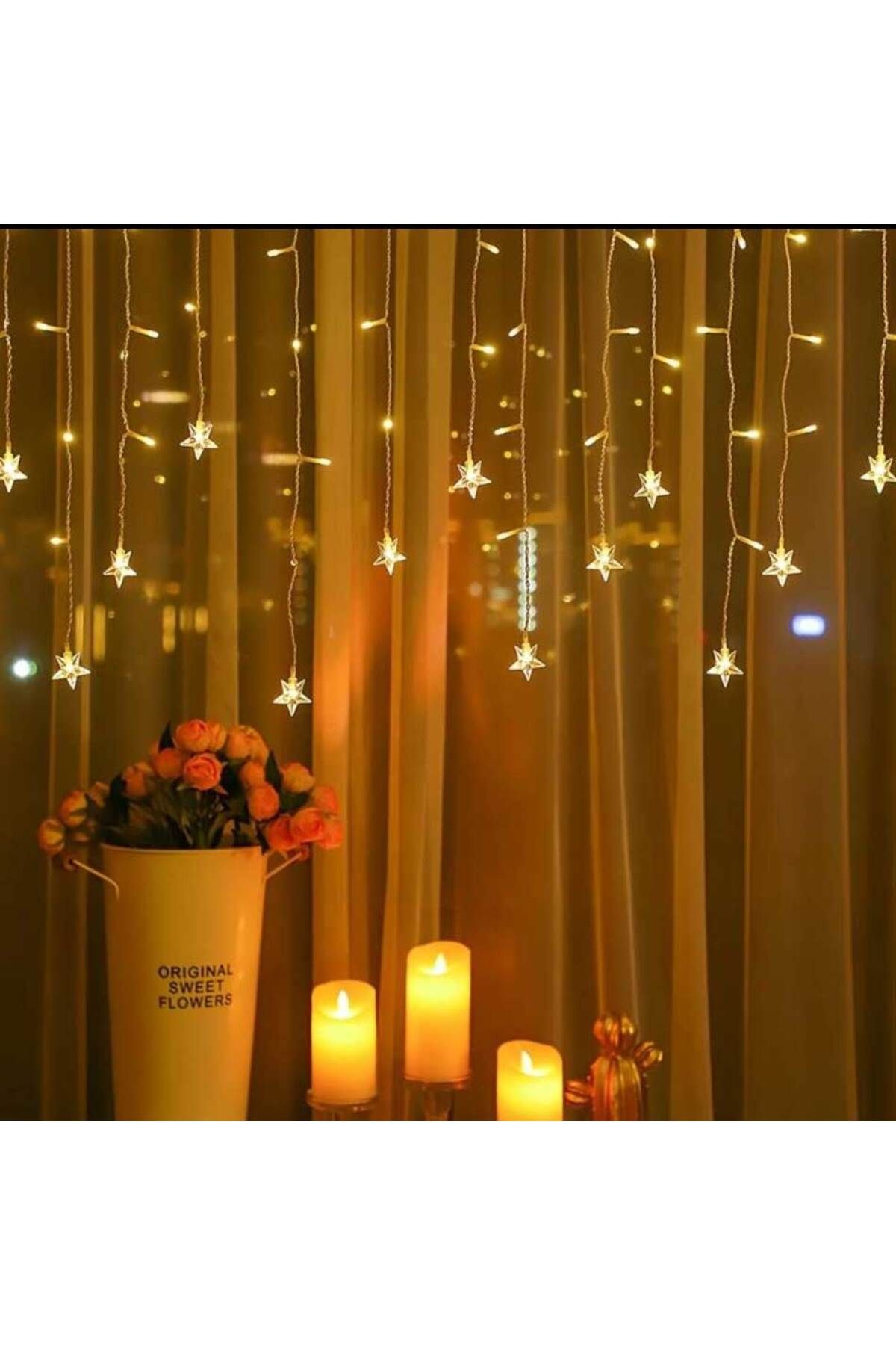 utku soydan Yıldız 4 M 96 Led 19 Saçak 40-50-60 Cm Gün Işığı MZXX3-4