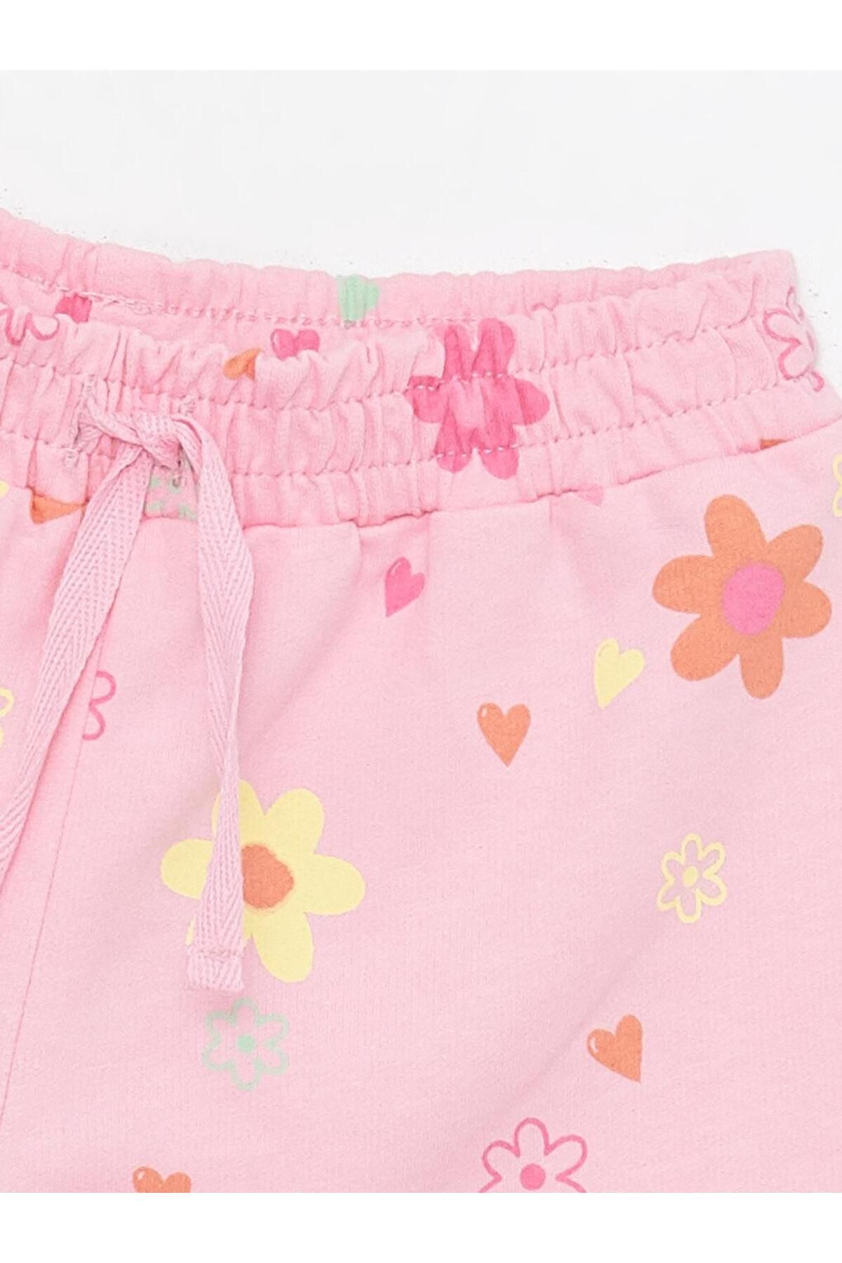 LC Waikiki-Baby Girl Shorts with Elastic Waist and Flower Pattern (S4) 3
