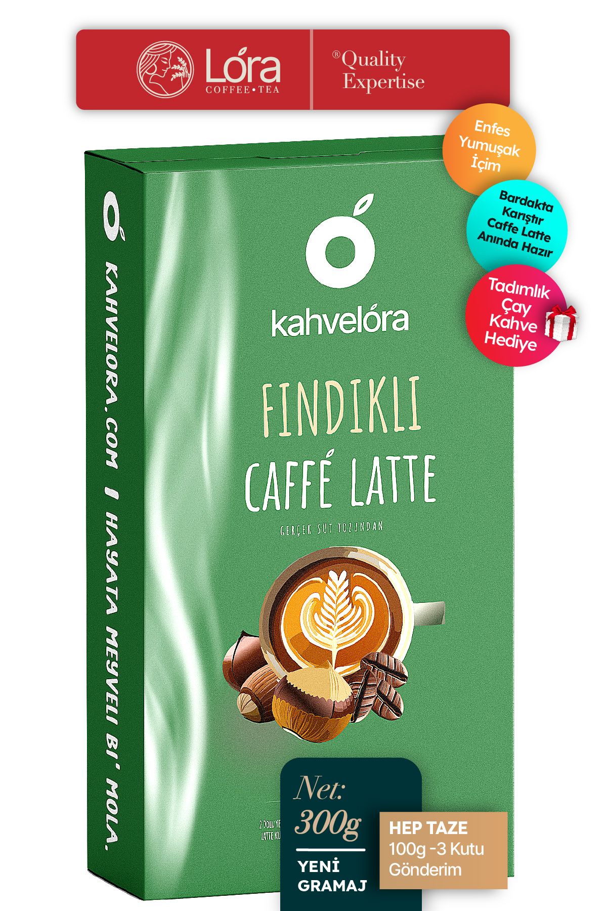 300g Caffe Latte Fındıklı - Enfes Içim - Hazır Cafe Latte Kahve - Sadece Karıştır
