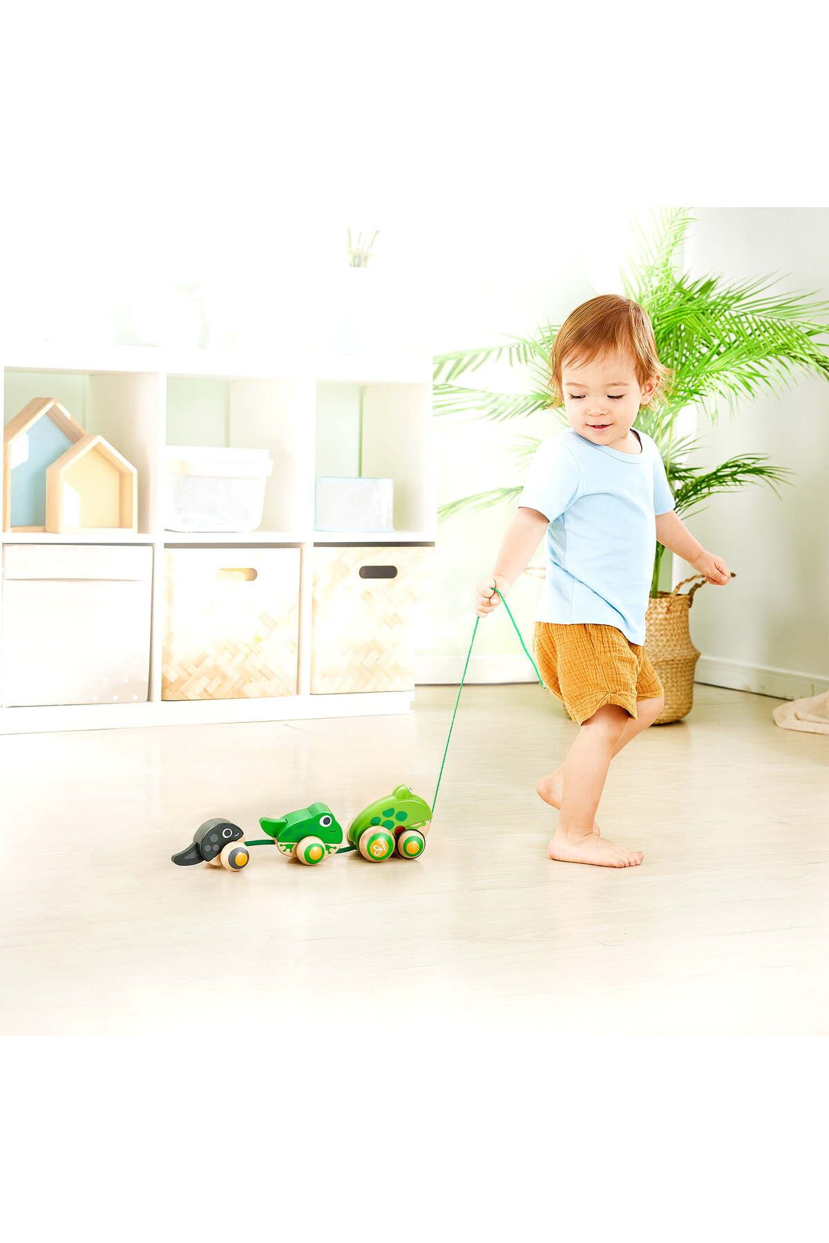 Hape-Wooden toy - Pull-along frog family 3