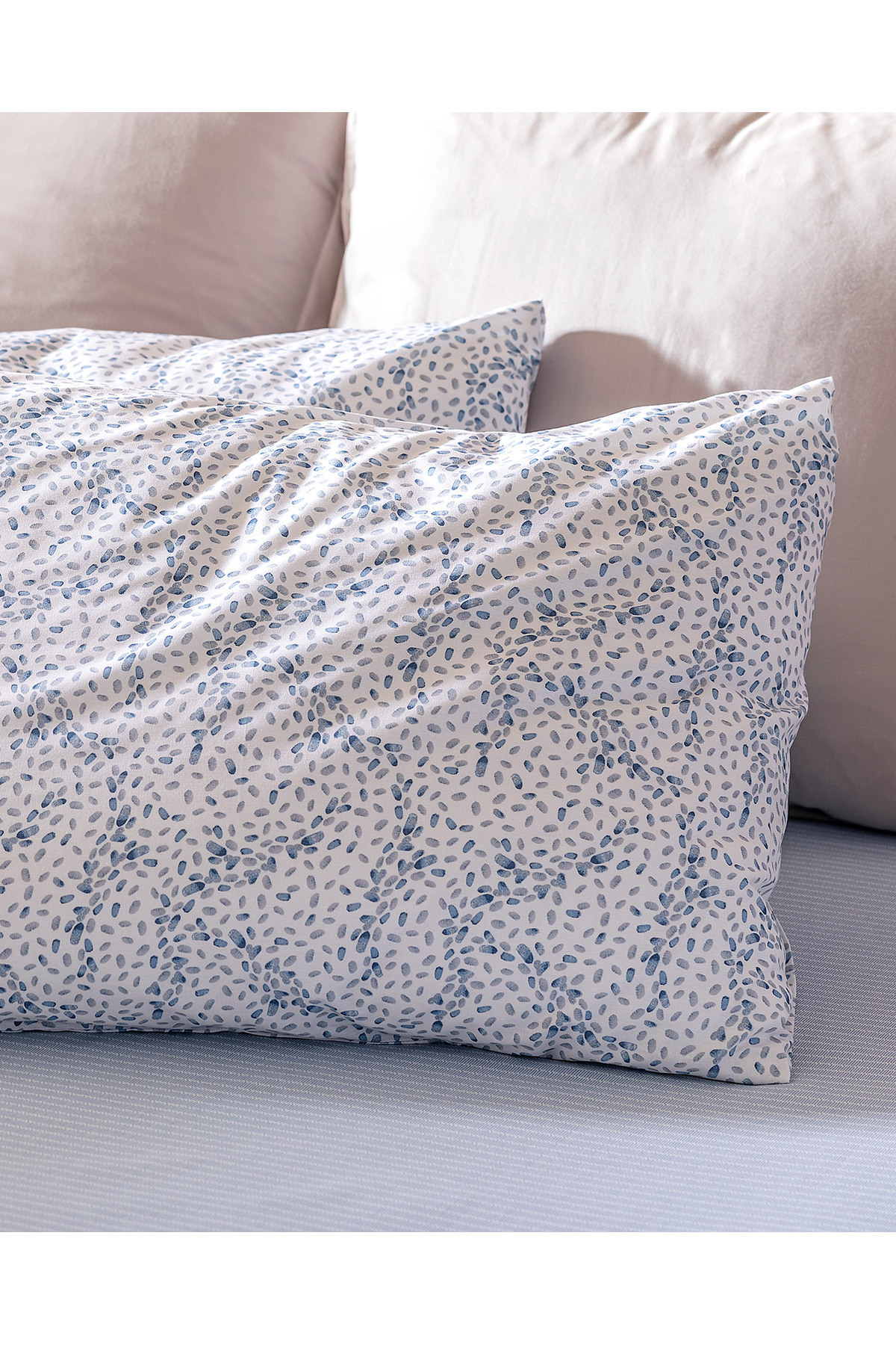 Madame Coco-Σετ Παπλωματοθήκης Octave Single 100% Cotton Ranforce Printed - Μπλε 5