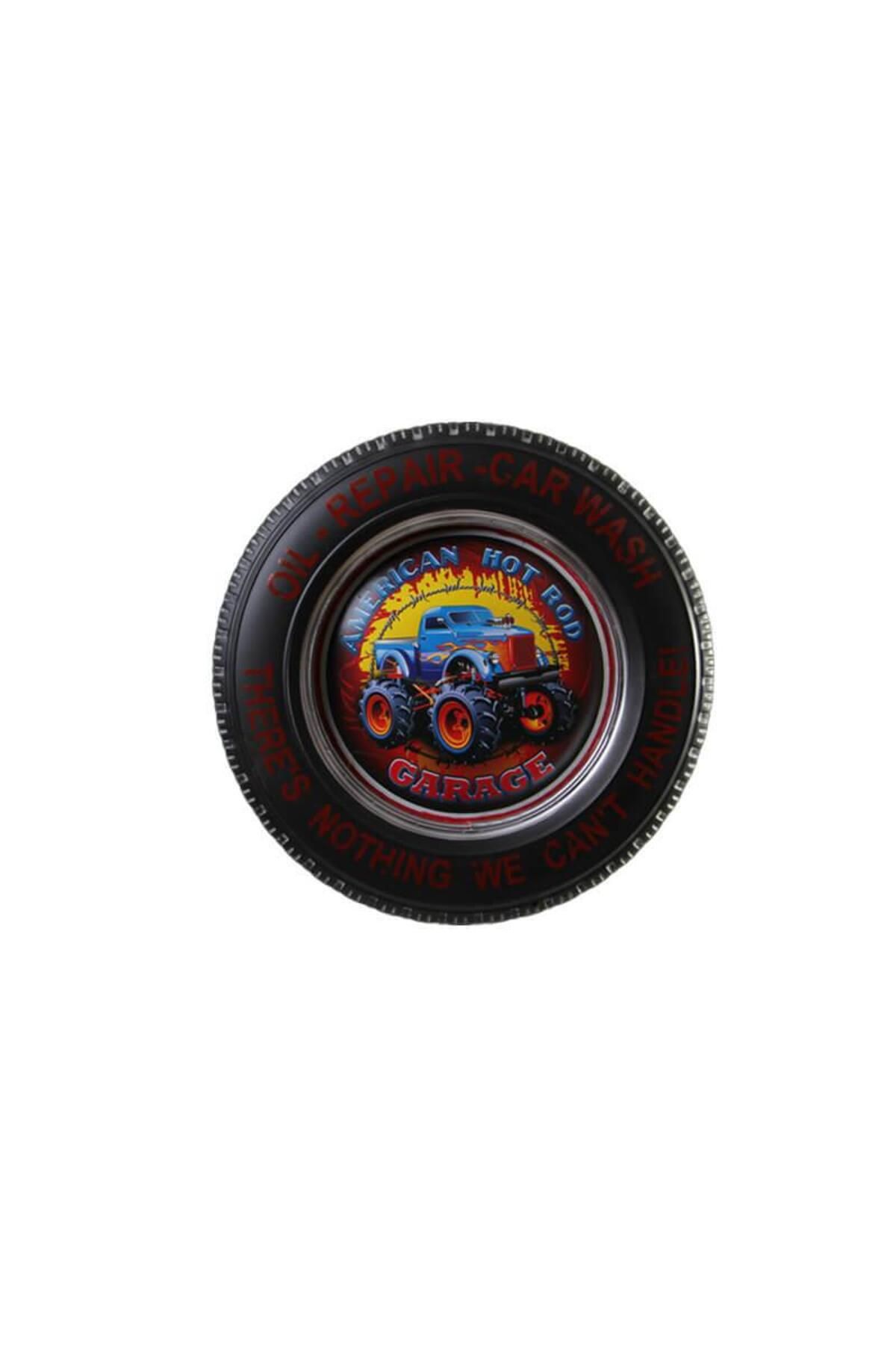 LiderGlobal Dekoratif Araba Tekerleği 4x4 Temalı Led Işıklı Vintage Hediyelik