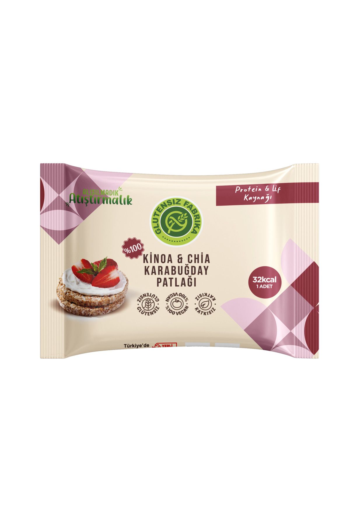 GLUTENSİZ FABRİKA Karabuğday Patlağı Kinoa&chia 24gr X 10 Adet