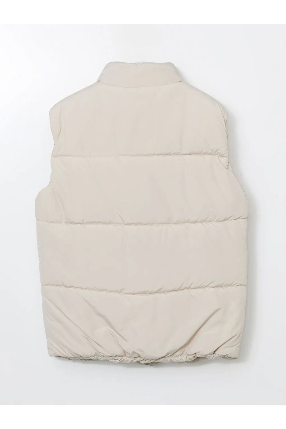 LC Waikiki-Ανδρικό φουσκωτό γιλέκο LCW Casual Beige Standard Fit Stand Collar 3