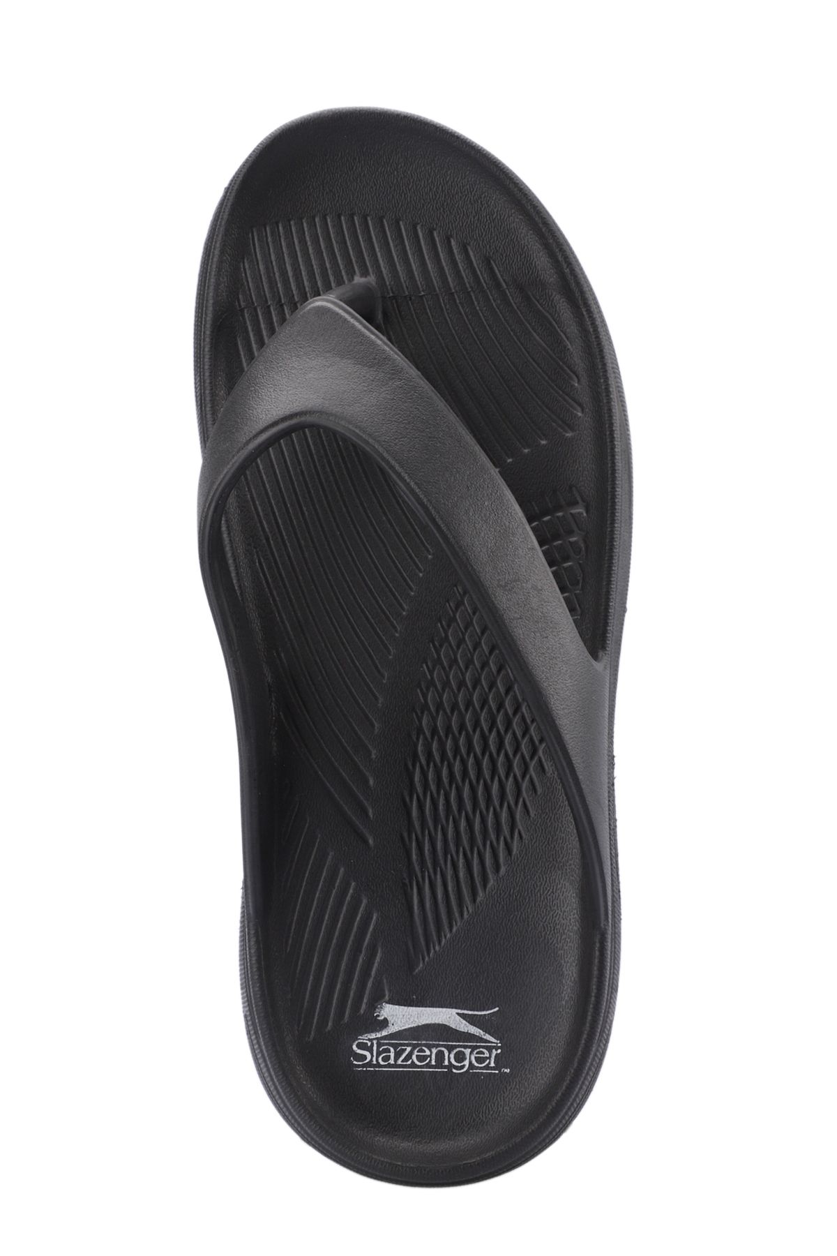 دمپایی سیاه مردانه مردانهه پوست اورجینال Slazenger