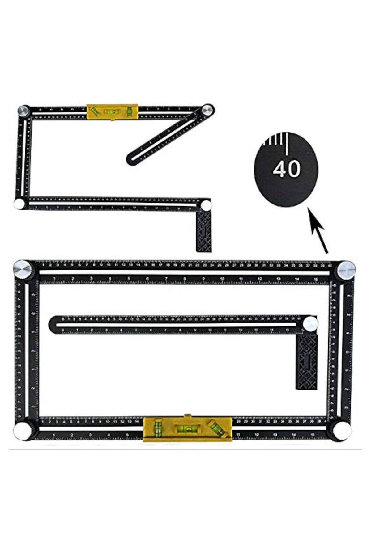 BGA-Tiler's Ruler Tile Hole Locator Ruler Angle Finder Folding Measuring Protractor Template Ruler 4