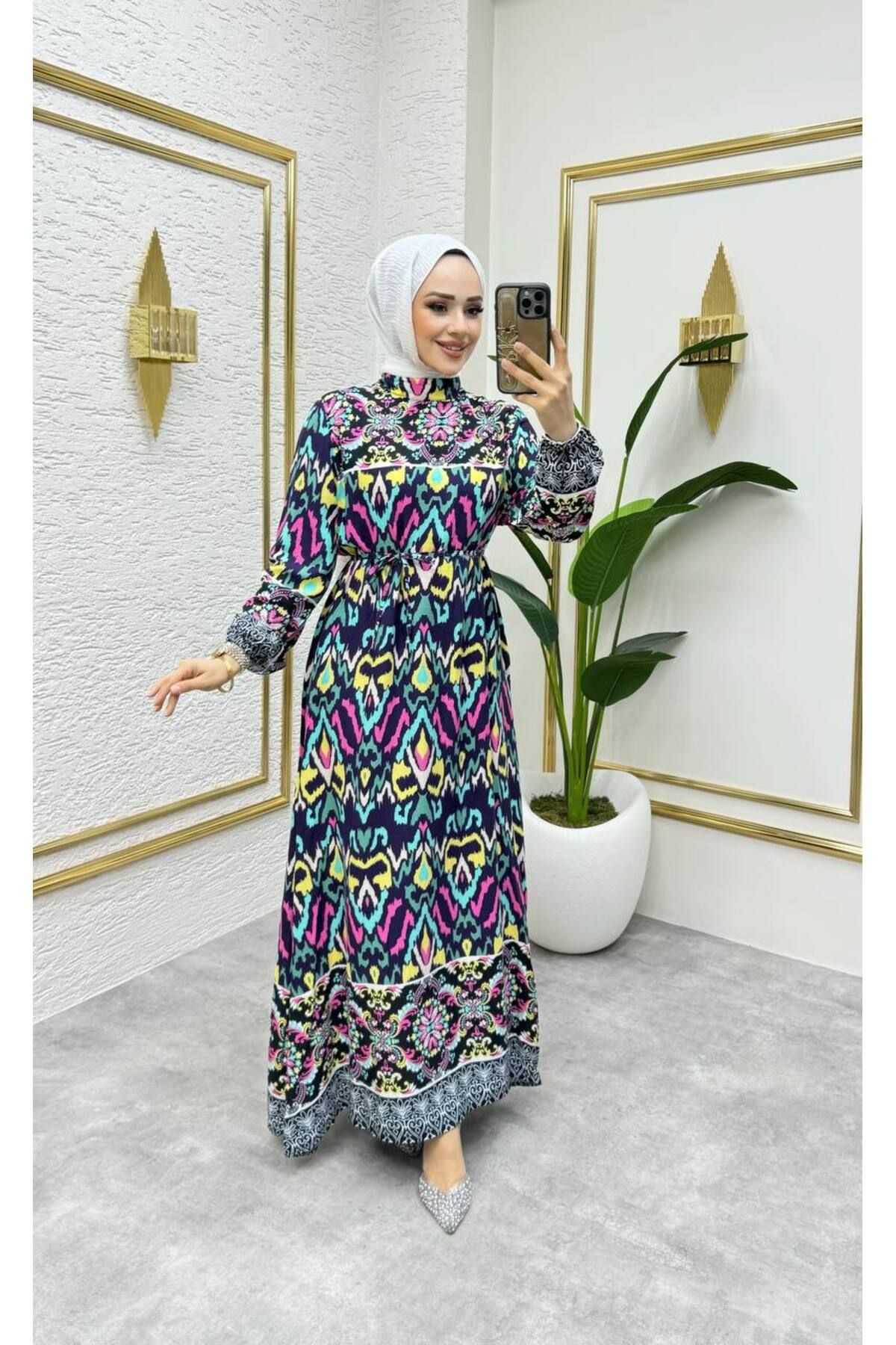 SUXİRCNHTMTS-نسخة - فستان فيسكوز صن شاين 1