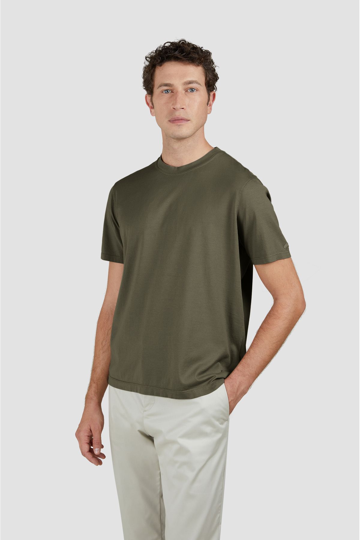 PAUL&SHARK-Men's Round Neck Regular Fit 100% Cotton Short Sleeve Green T-Shirt 25411006 -089 1