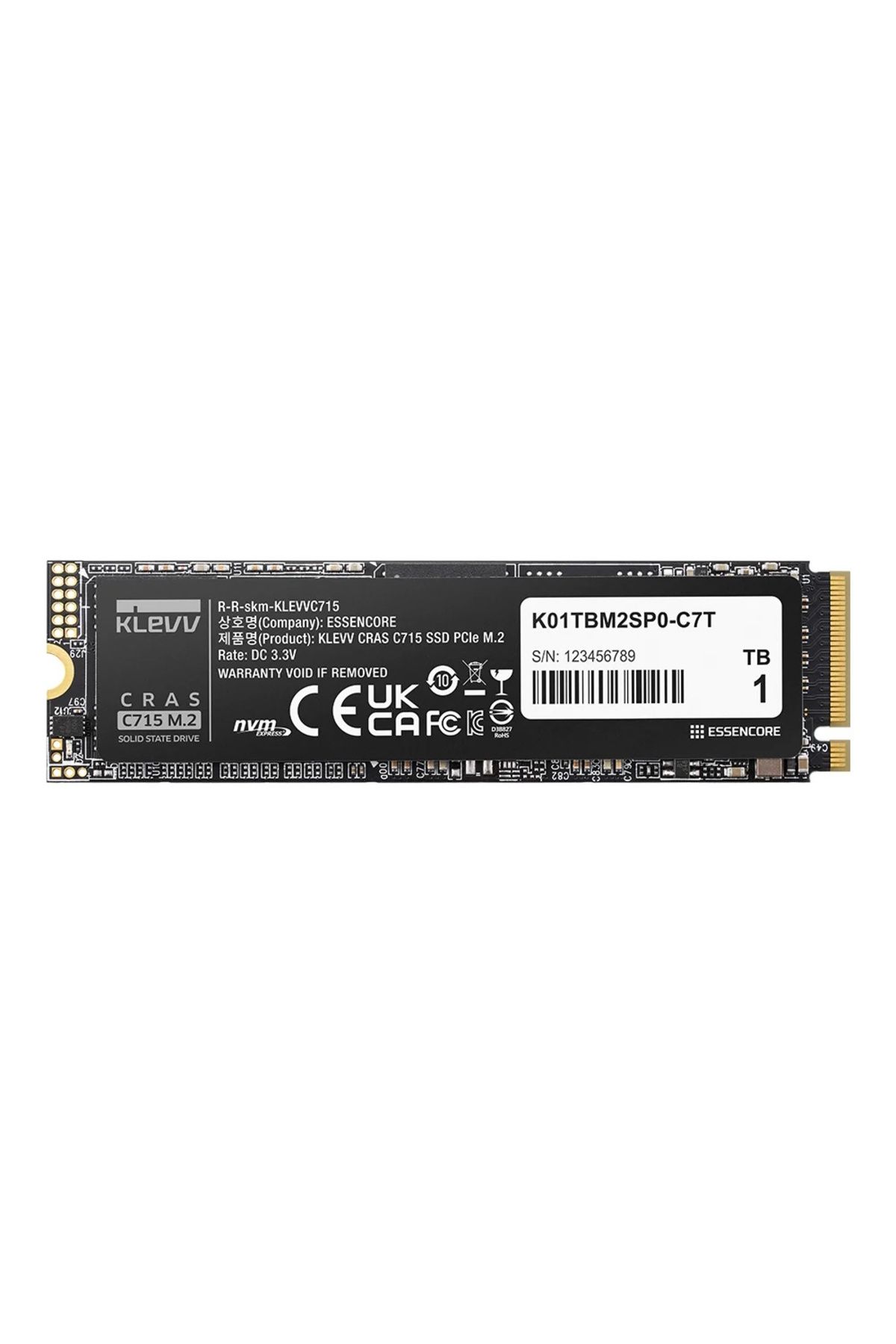 KLEVV Cras C715 1TB NVMe PCIe Gen3 x4 Okuma 3200MB – Yazma 2000MB M.2 SSD (K01TBM2SP0-C7T)