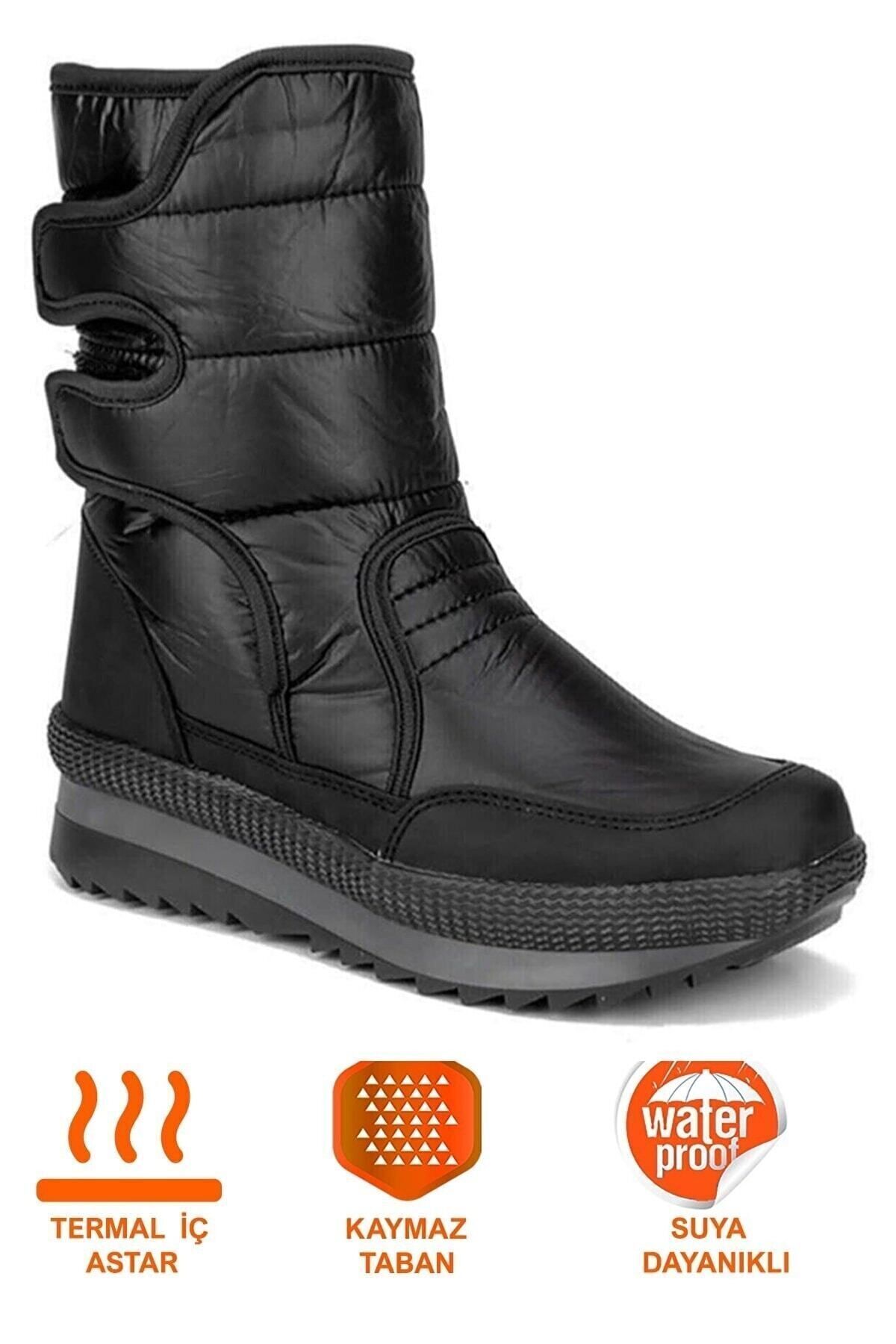 Genel Markalar Unisex Kar Botu Kaymaz Taban Kürklü Termal Iç Astar Sıcak Tutan Yünlü Kadın Kar Bot Tn0069