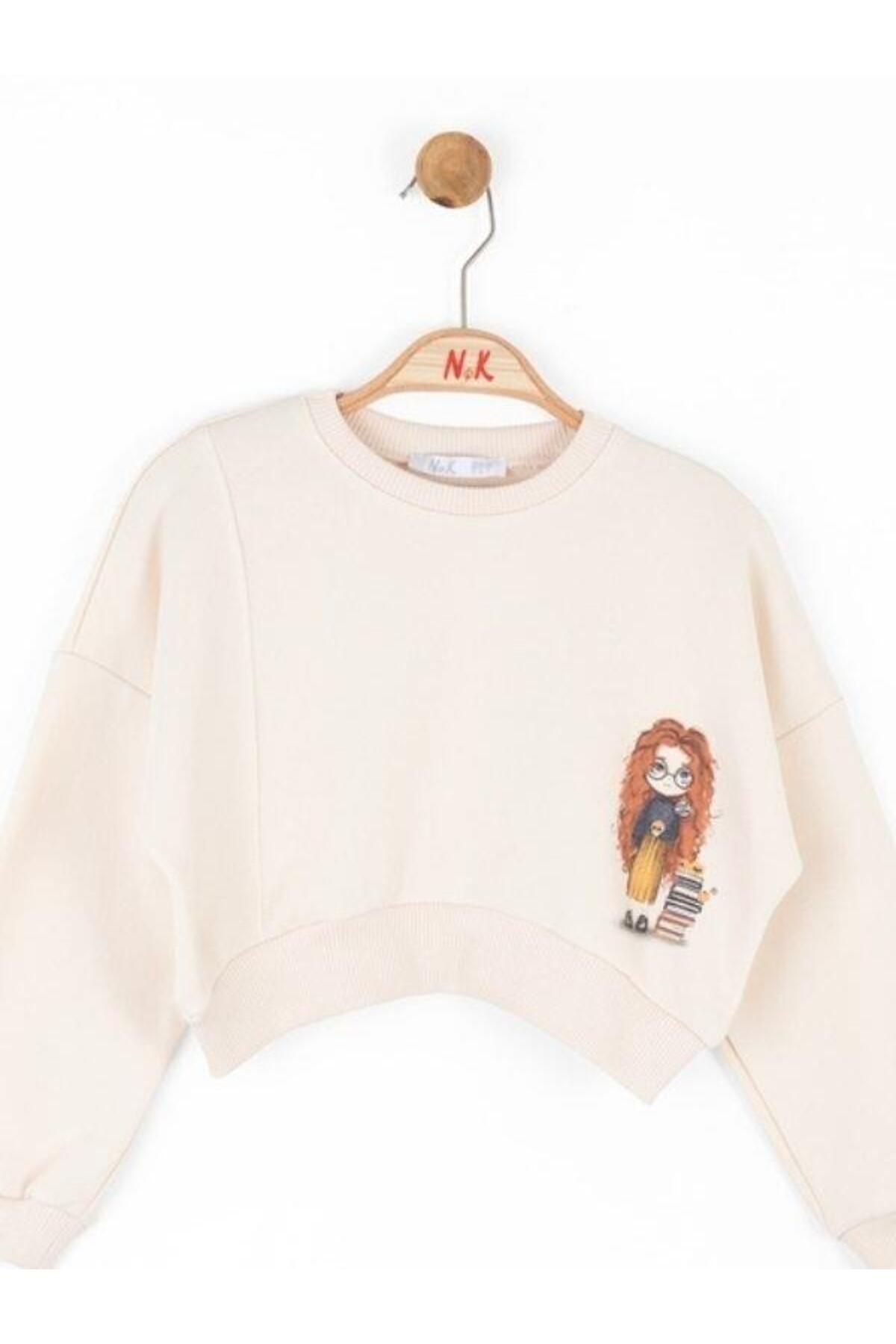 Zekids-Girl's Cotton Oversize College Sweat 5