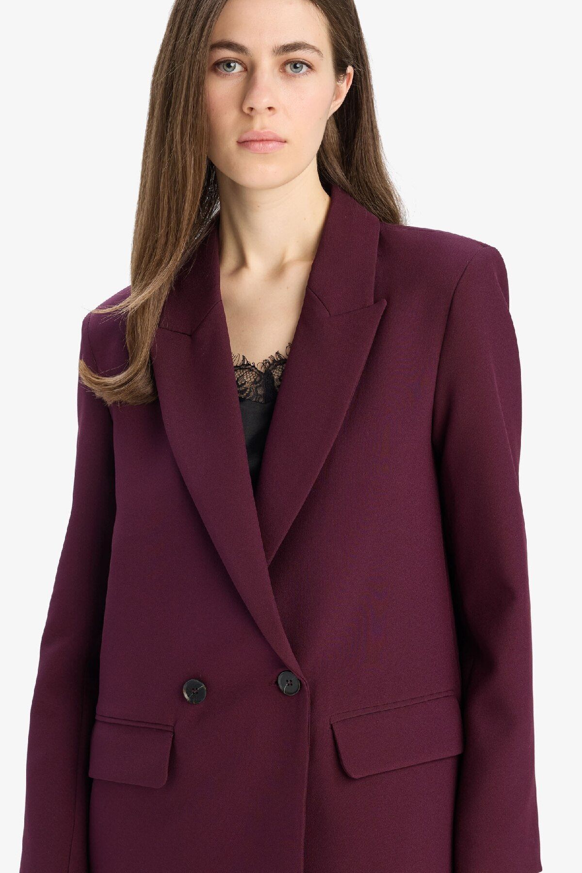 DeFacto-Oversize Wide Fit Double Breasted Lapel Blazer Jacket C2457Ax25Sp 1