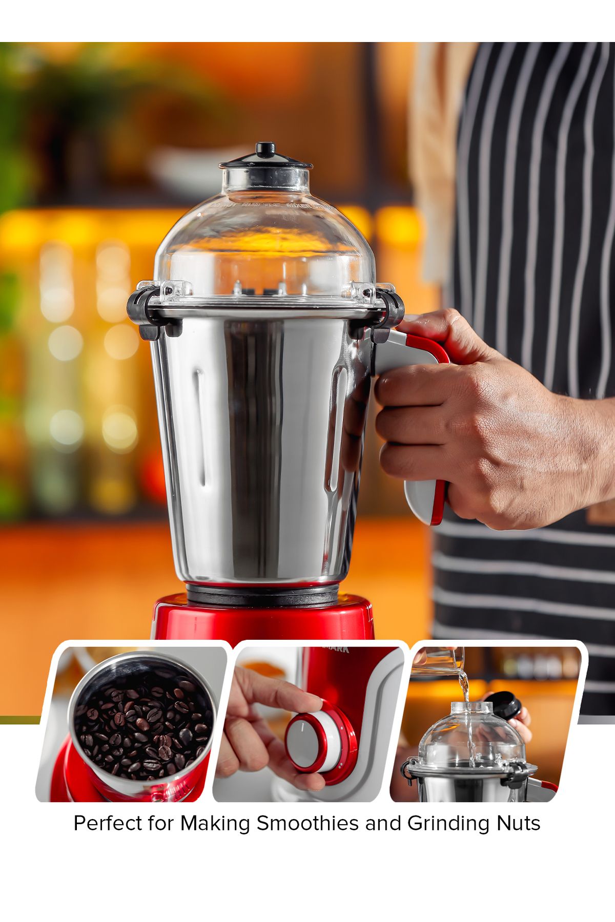 Olsenmark-3-in-1 Mixer Grinder Juicer Blender 3-speed 750 W Omsb2427k Multicolour 3