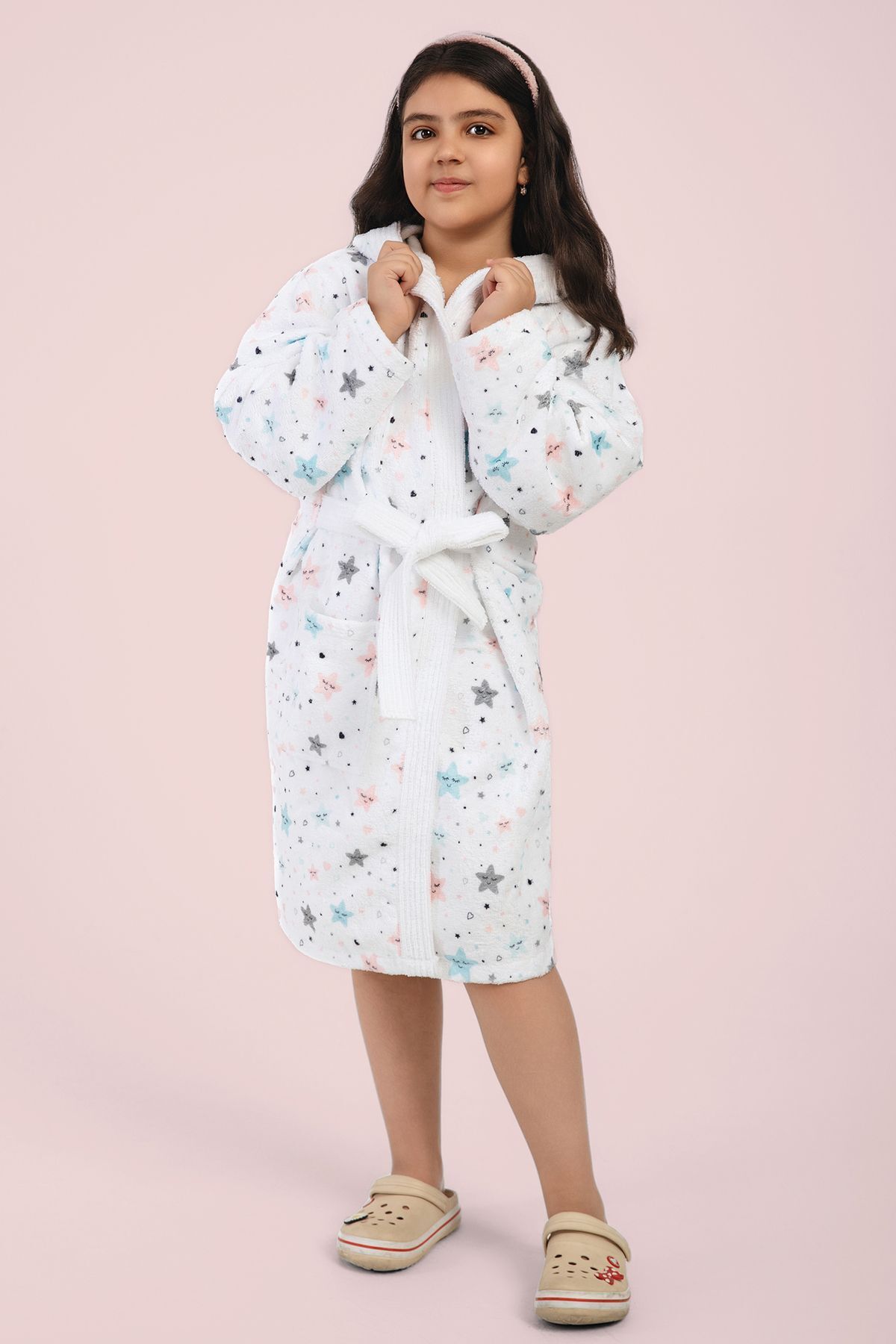 VEVİEN HOME-Star Pattern Digital Printed Young Children's Bathrobe 2