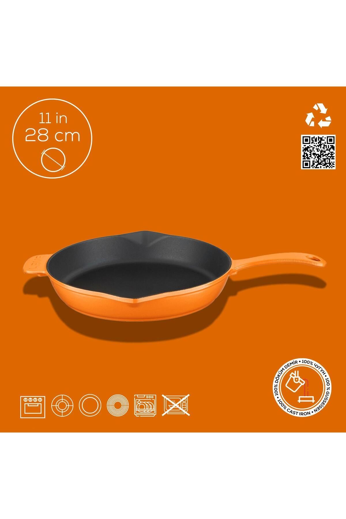 Lava-Cast Round Frying Pan Cast Iron Solid HandleDiameter(Ø)28cm 4