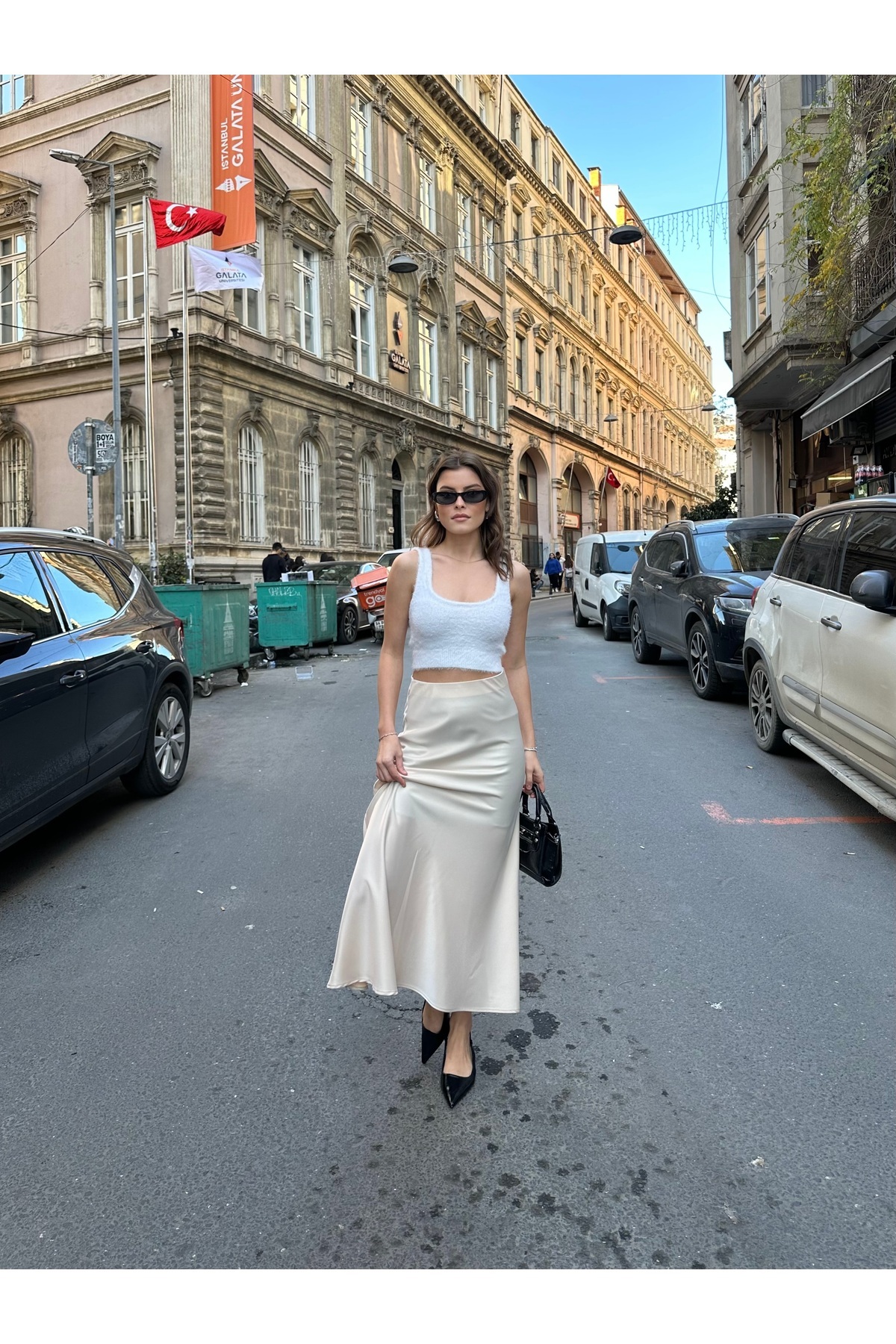 VOLT CLOTHİNG-Crep-Satin-Rock für Frauen 6