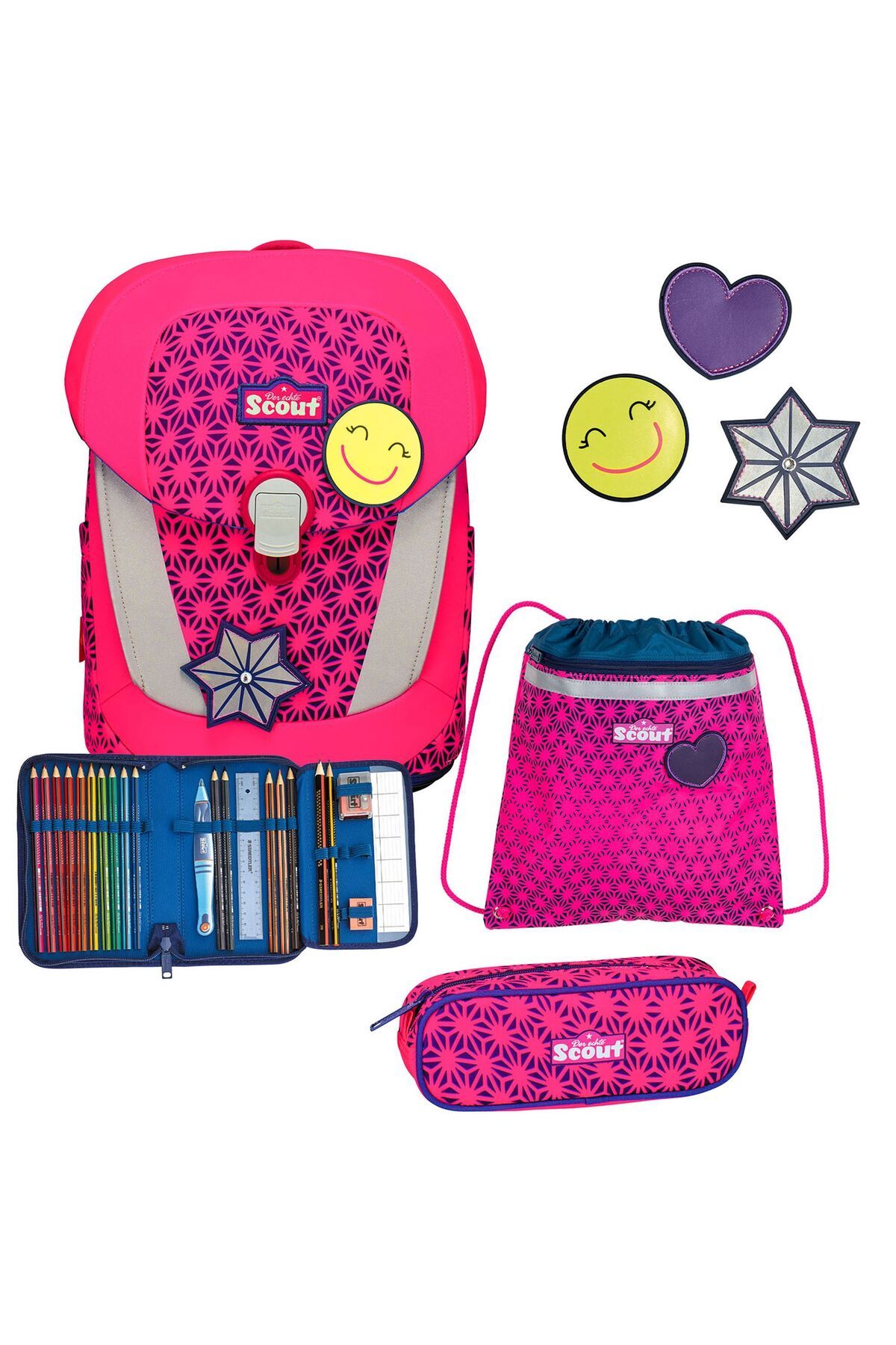 Scout Set Ghiozdan Sunny Ii Neon Safety 4 Piese Unisex - One Size