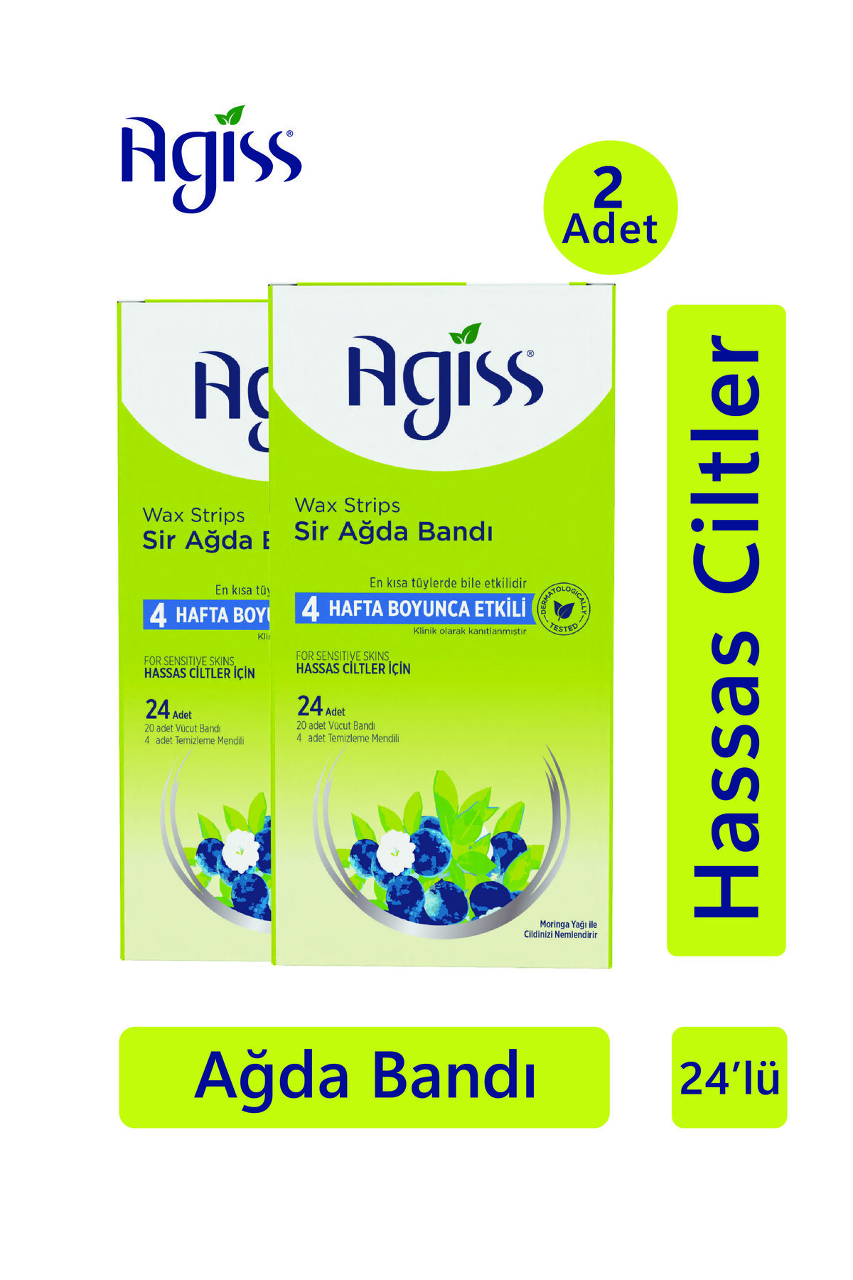 AGISS-24 Pack Sırtek Waxing Strips - 2 Acetates for Sensitive Skin 1
