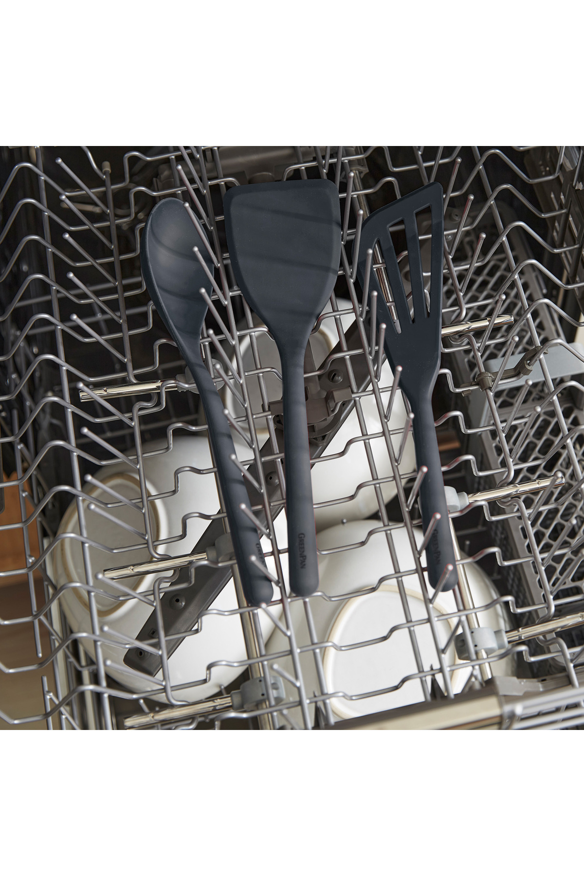 Greenpan-Gray Silicone Fish Spatula 6