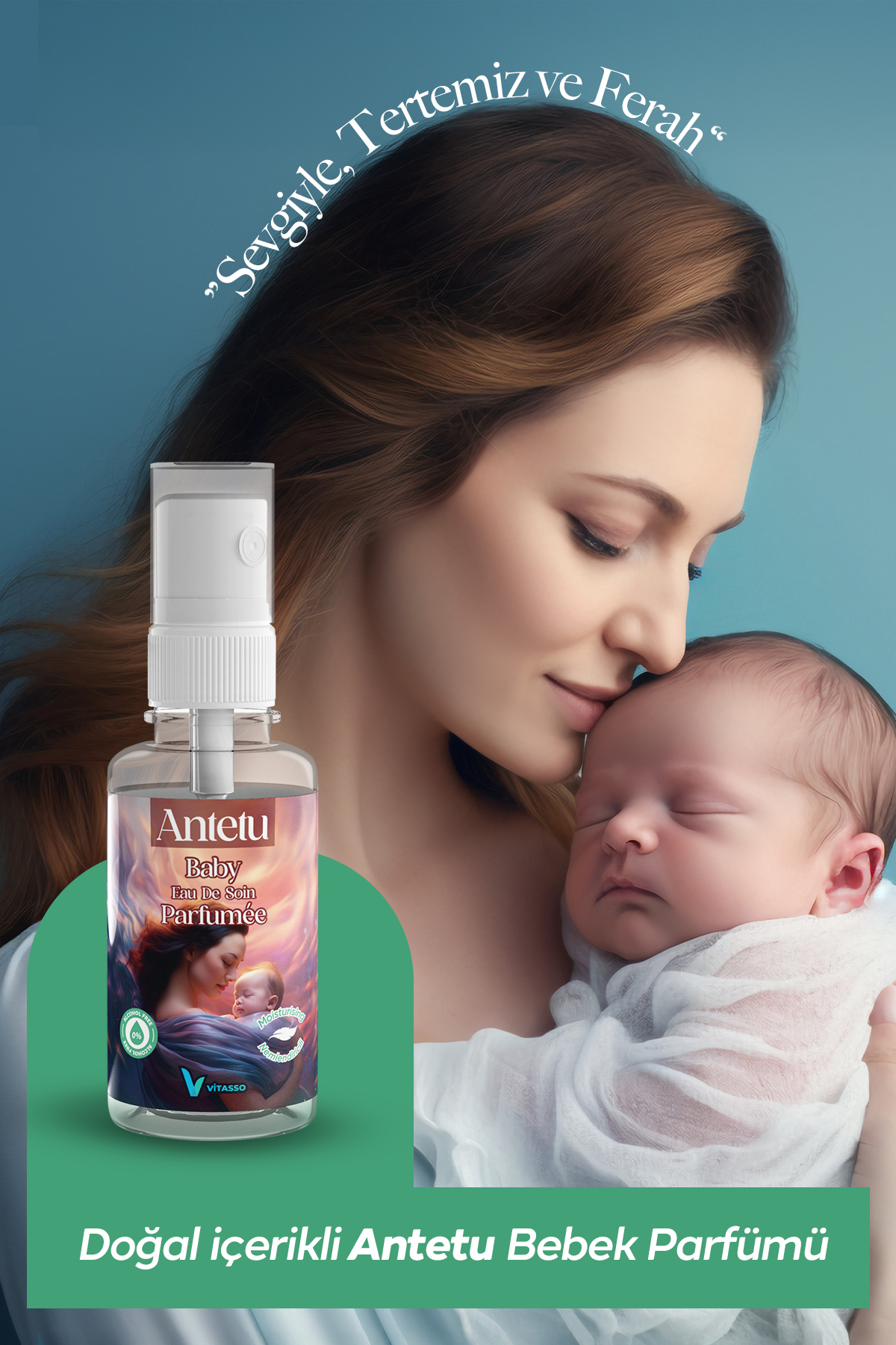Vitasso ANTETU Baby Eau De Soin Baby Parfumee 60 Ml-bebeklere Özel Alkolsüz Parfüm -Koku fotoğrafı 3 (önizleme)