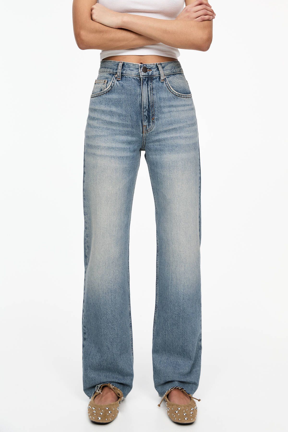 Pull & Bear-Straight-leg high-waist jeans 5