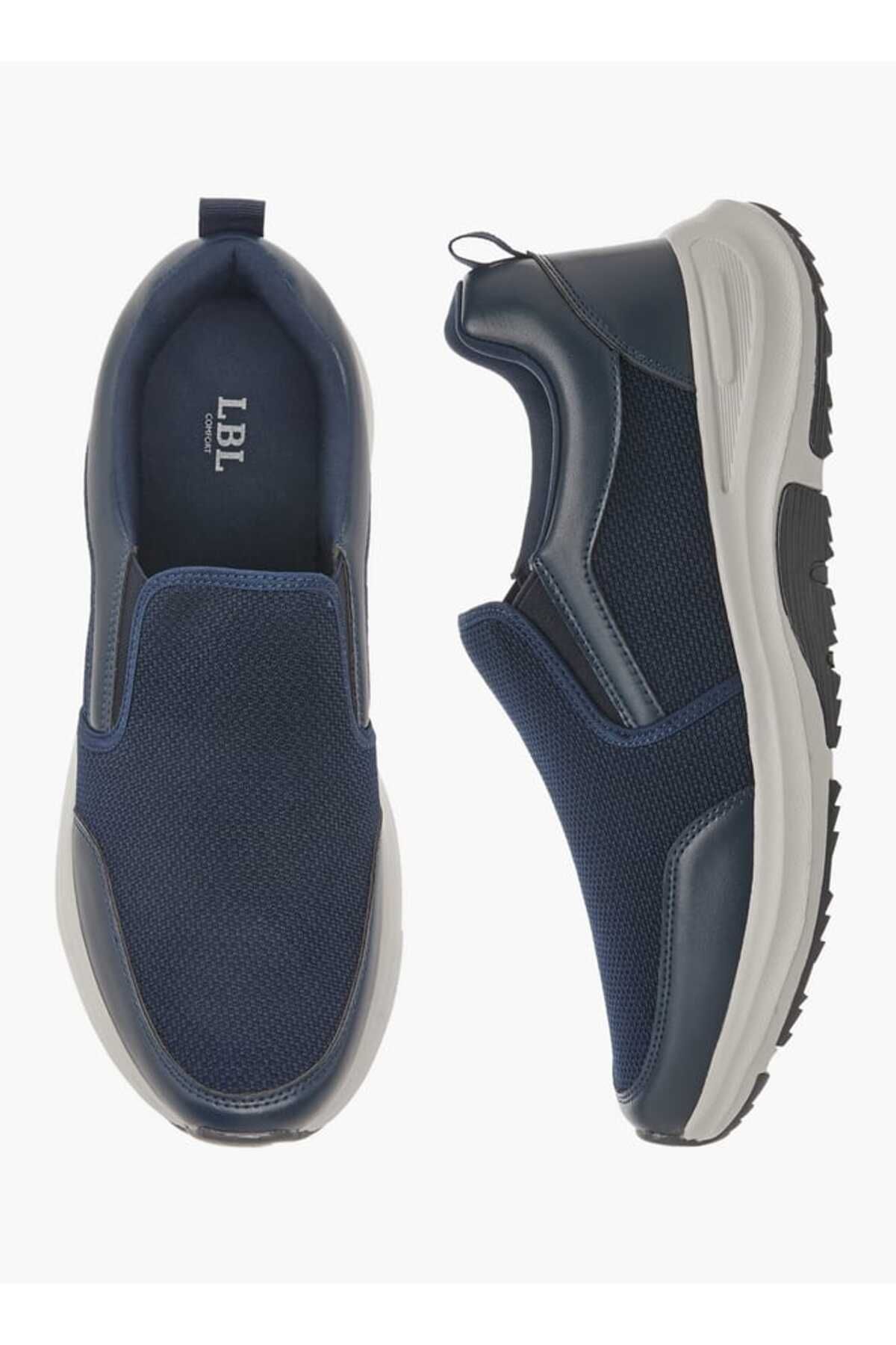 LBL by Shoexpress-LBL by Shoexpress Panelled Slip-On Sneakers with Pull Tabs 1
