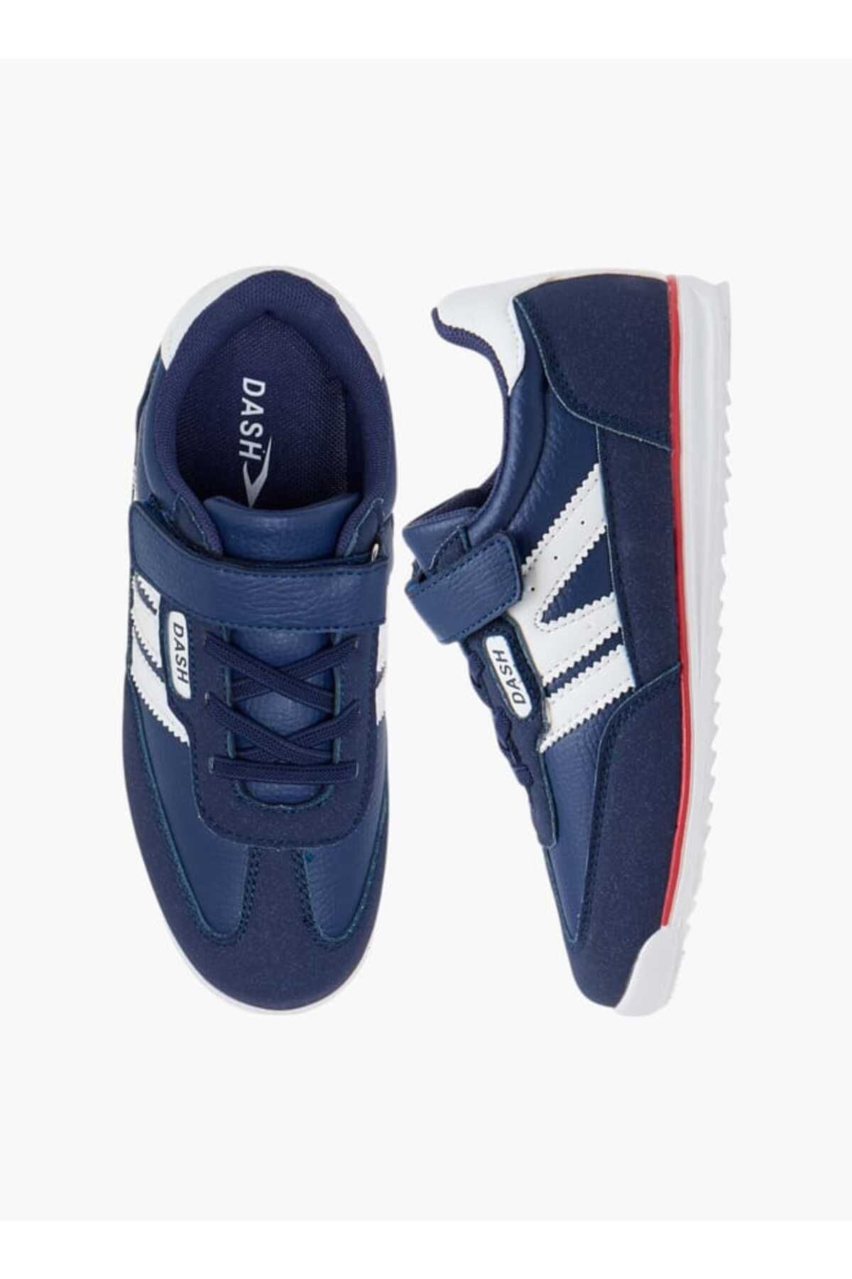 Dash-Panelled Sneakers with Hook and Loop Closure 1