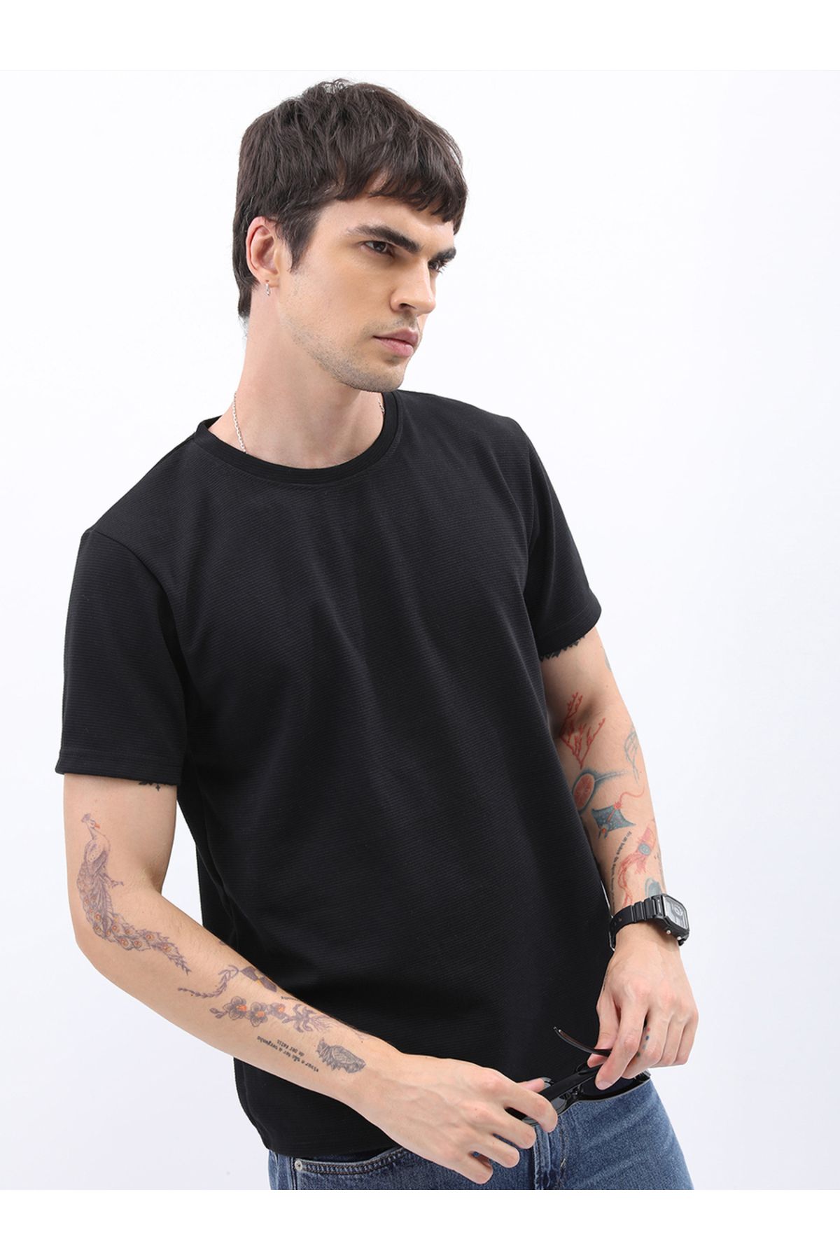 Ketch By Styli-Solid Round Neck Regular Fit T-Shirt 6