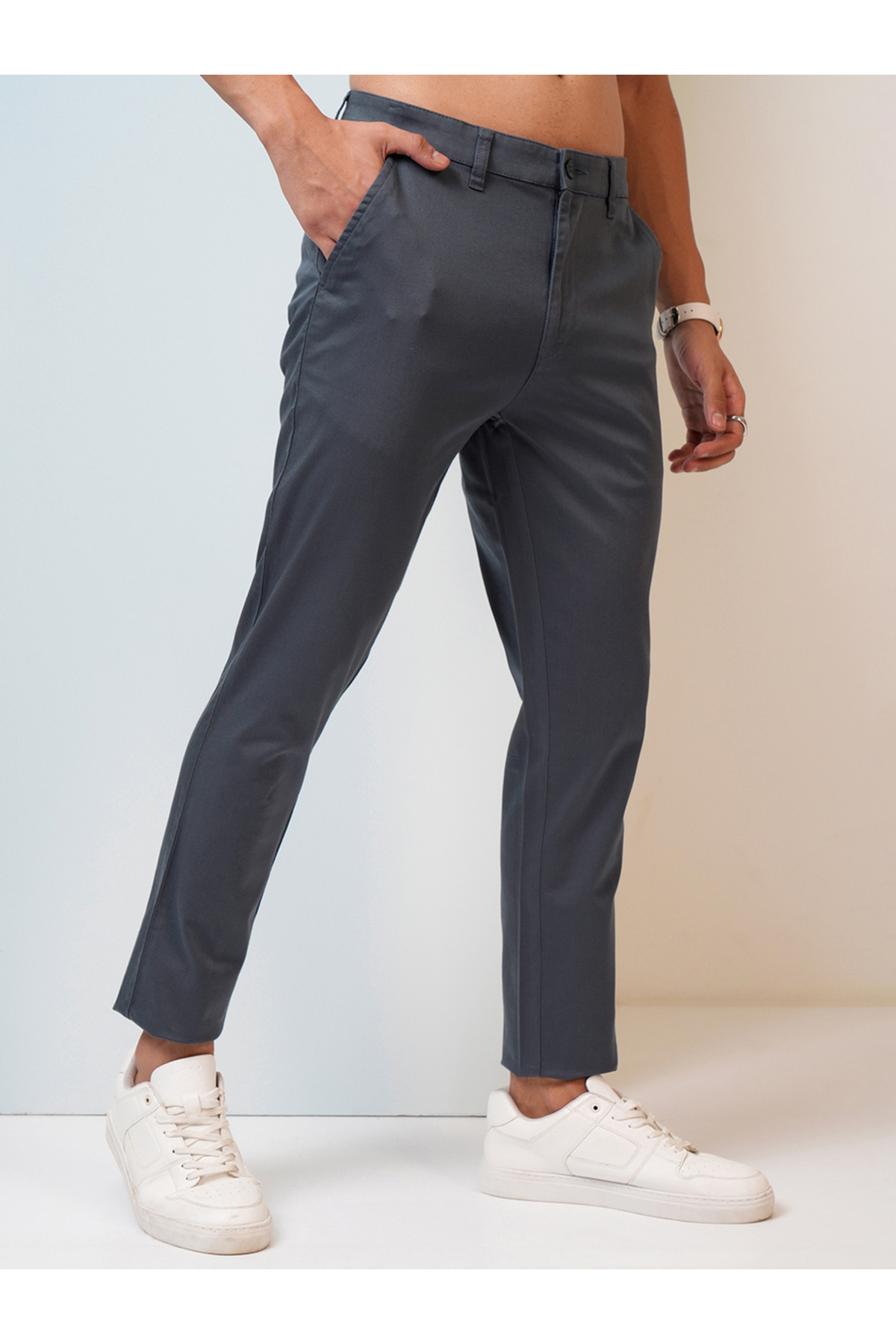 Highlander By Styli-Mid Rise Regular Fit Chino Trousers 6