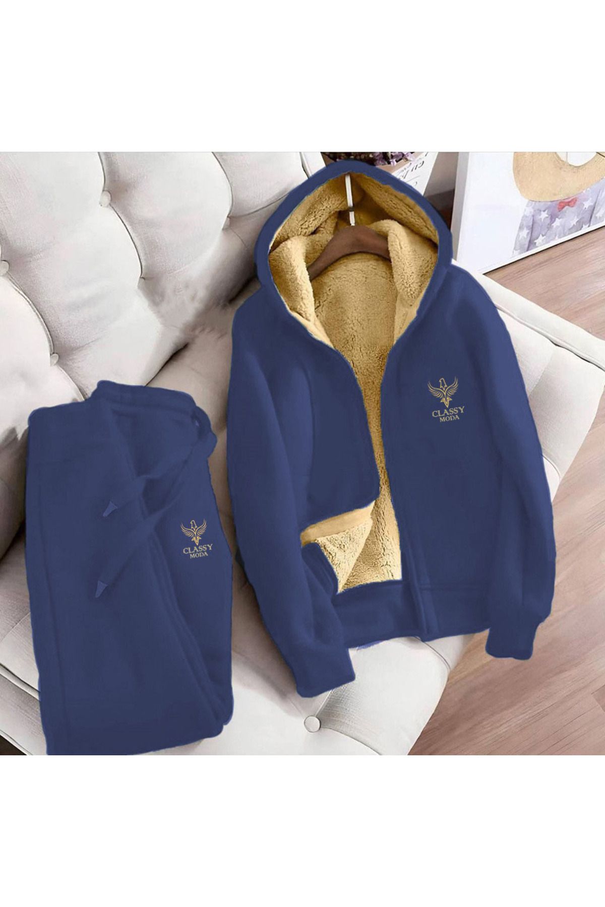 Classy-Tracksuit Set - 2 Pieces - Bottom-Top - Embroidery - Hooded - 3 Thread Raster - Top Inner Welsoft Excluding Sleeves 1