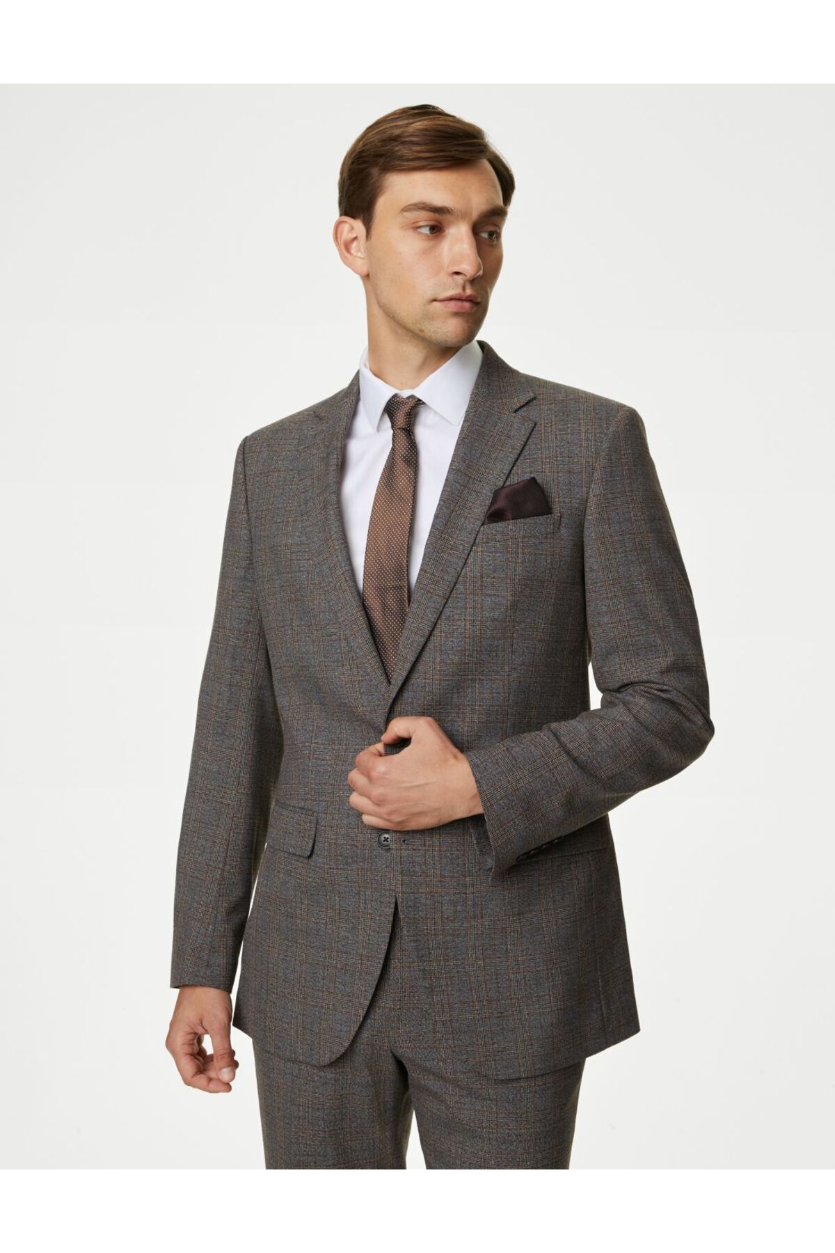 ژاکت با طرح چهارخانه منظم Marks & Spencer