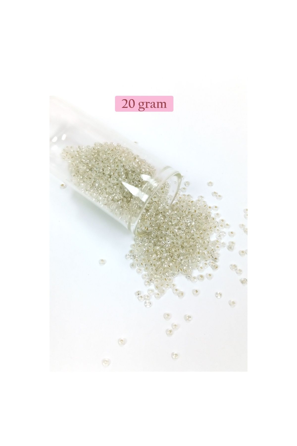 maarketim Dökme Cam Kum Boncuk (11/0) 2 mm - 20 Gram - Şeffaf