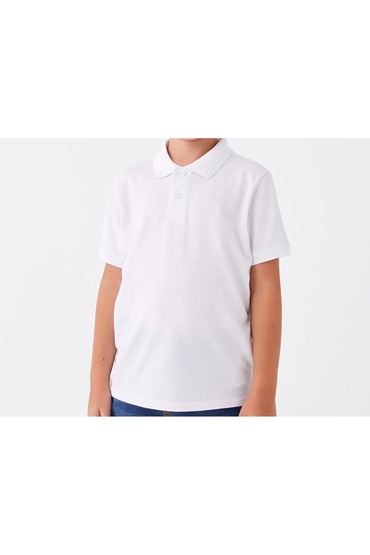 ROZELT-White Short Sleeve Polo Neck Lakost School T-Shirt R.O.Z.O.Ku.Lt.E.L.T. 1