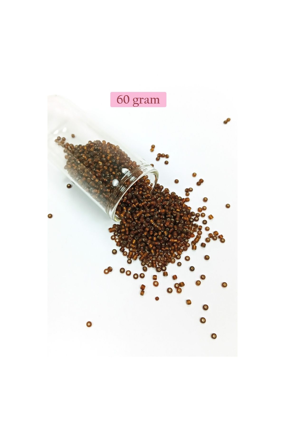 maarketim Dökme Cam Kum Boncuk (11/0) 2 mm - 60 Gram - Çok Koyu Turuncu