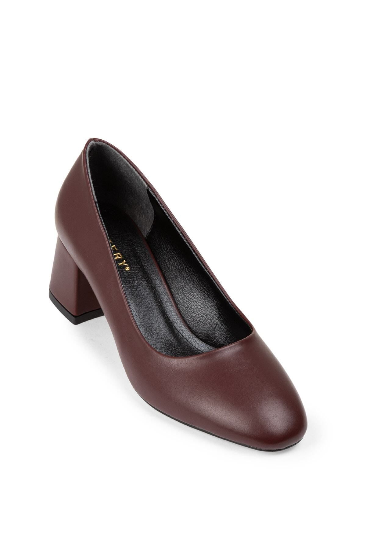 Deery-Pantofi de damă cu toc de zi cu zi burgundy 5