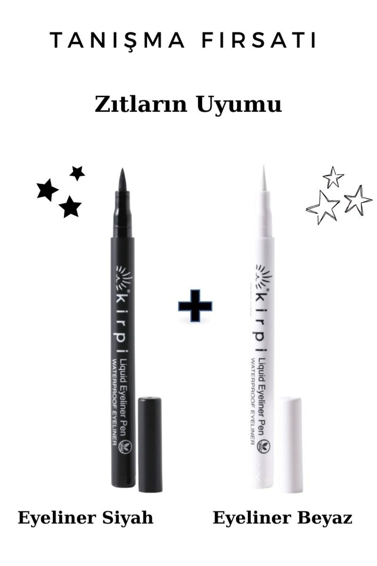 Kirpi KİRPİ 2Lİ WATERPROOF LİKİT EYELINER 'SİYAH + BEYAZ'