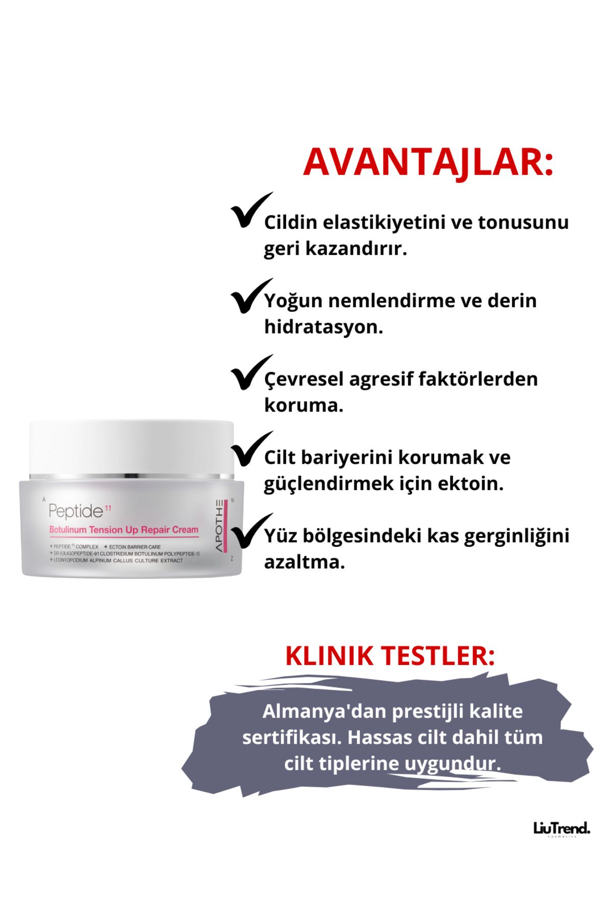 APOTHE-Peptide 11 Botulinum Tension up Repair Cream 50 ml Liposomal Firming Cream with Botulin 3