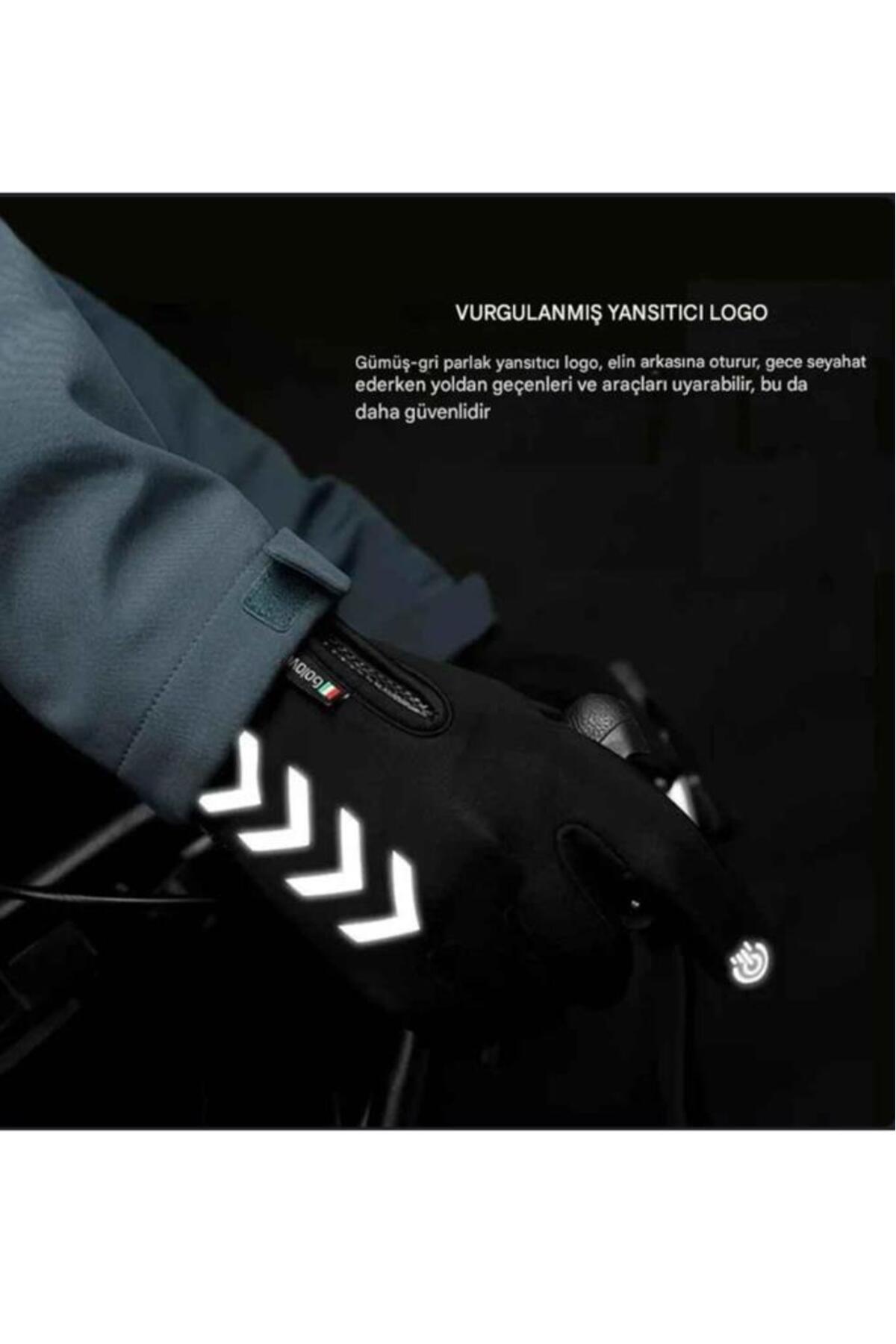 SINGLE SWORD Su Geçirmez Softshell Unisex Bisiklet, Motorcu Touch Uyumlu Soğuk Hava Rüzgar Geçirmez Kaymaz Eldiven görsel 4