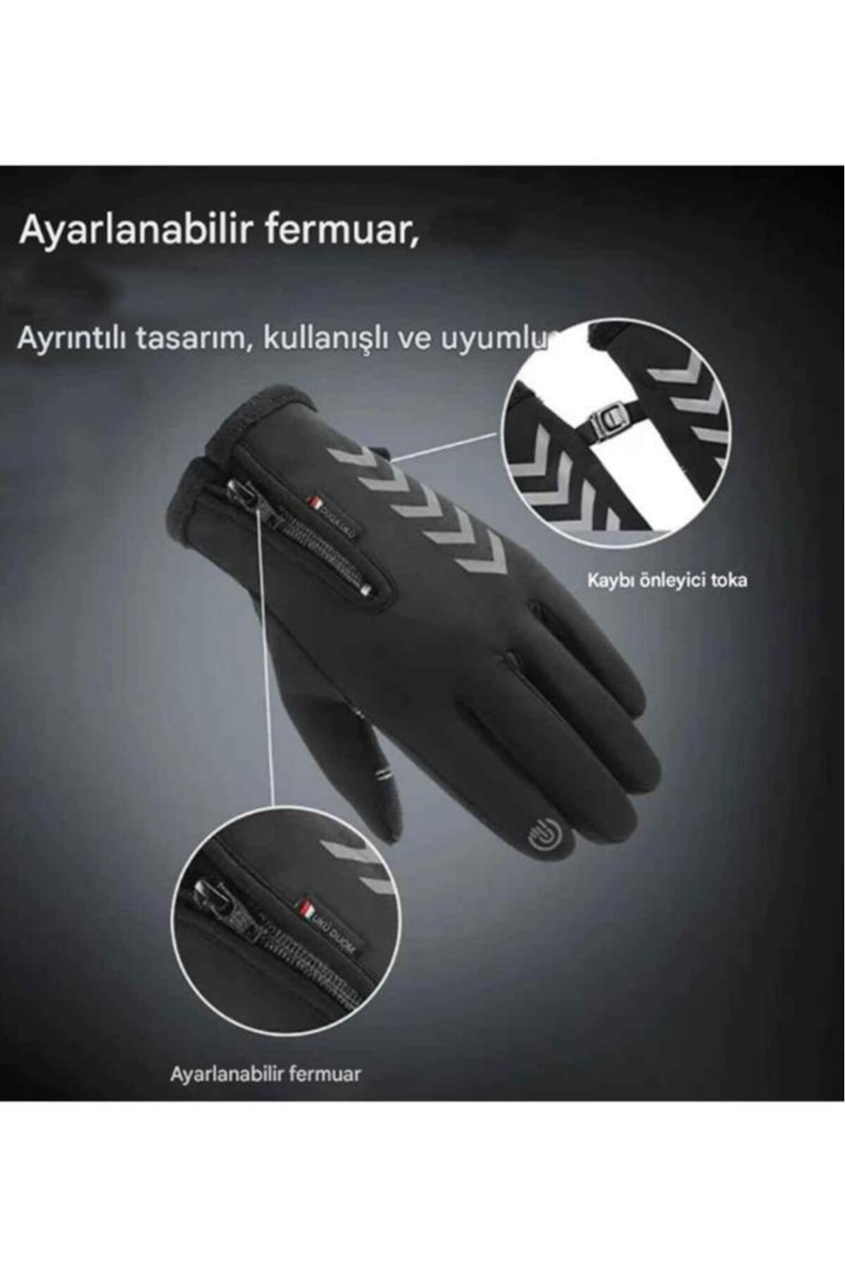 SINGLE SWORD Su Geçirmez Softshell Unisex Bisiklet, Motorcu Touch Uyumlu Soğuk Hava Rüzgar Geçirmez Kaymaz Eldiven görsel 5