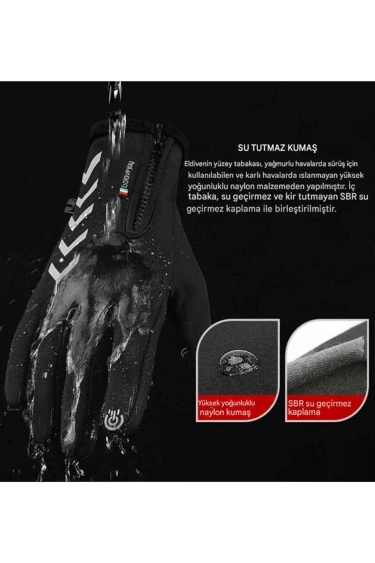 SINGLE SWORD Su Geçirmez Softshell Unisex Bisiklet, Motorcu Touch Uyumlu Soğuk Hava Rüzgar Geçirmez Kaymaz Eldiven görsel 6
