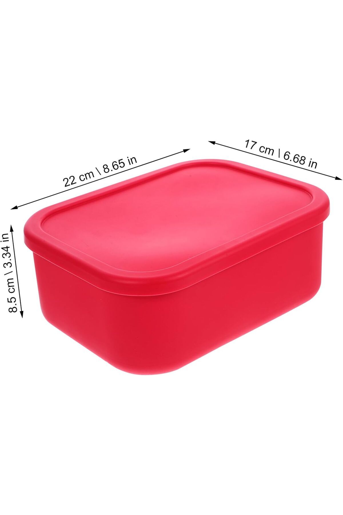 COOYA-2100 ML Silicone Lunch Box,Leak Proof Durable,Dishwasher Safe for Office/Travel/School,Red 3