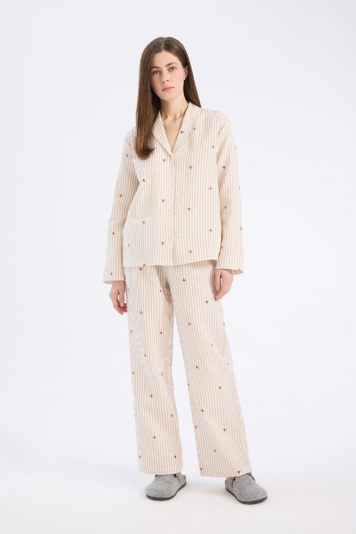 DeFacto-Fall in Love Long Size Muslin Pajama Bottom E5771Ax25Sp 1