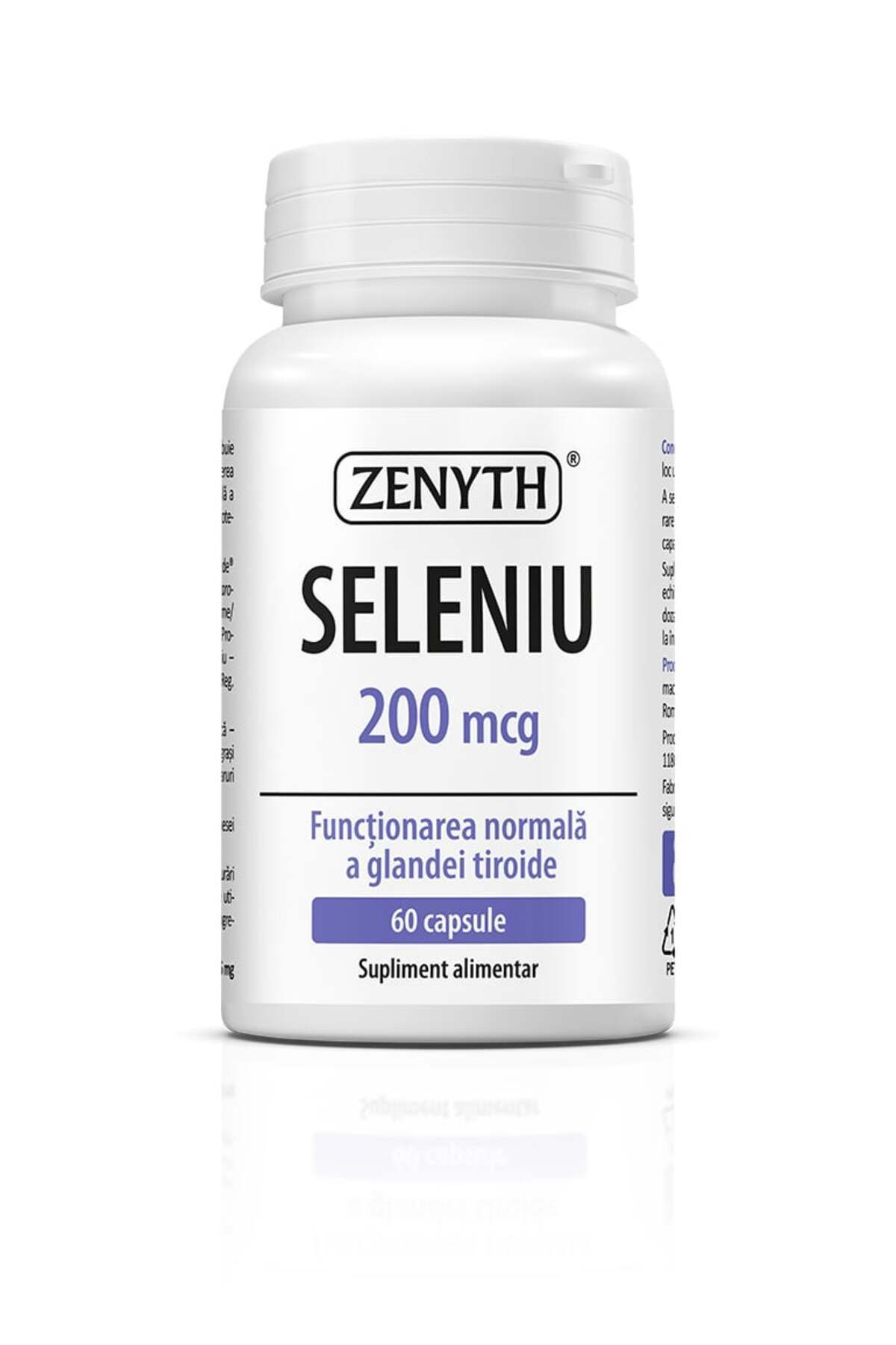 ZENYTH Seleniu, 60 Capsule, 200 Mcg, Sustinerea Functiei Tiroidiene Normale, Zenyth - One Size