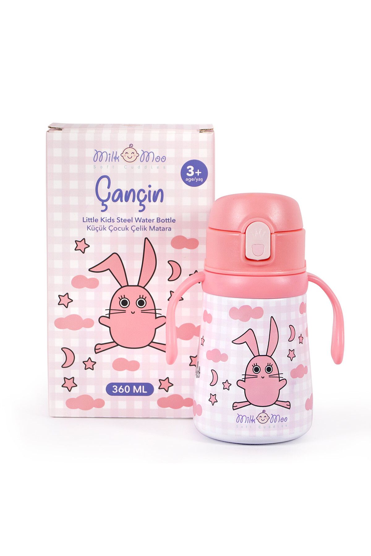 Milk & Moo-Milk&moo Steel Kids Water Bottle Çançin 360 ml 6