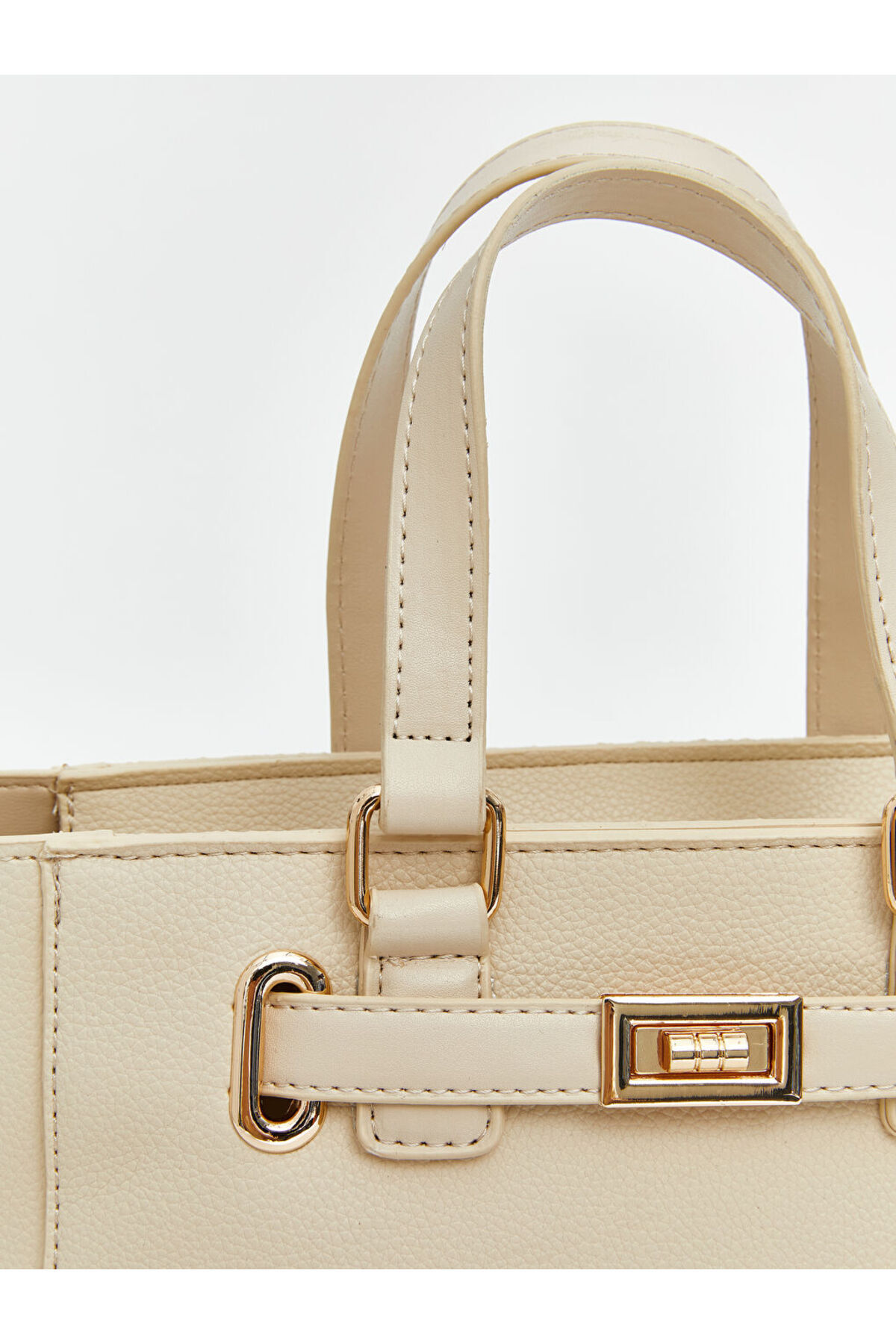 LC Waikiki-Lcw Accessories Ecru Leather Look Women's Shoulder Bag 2