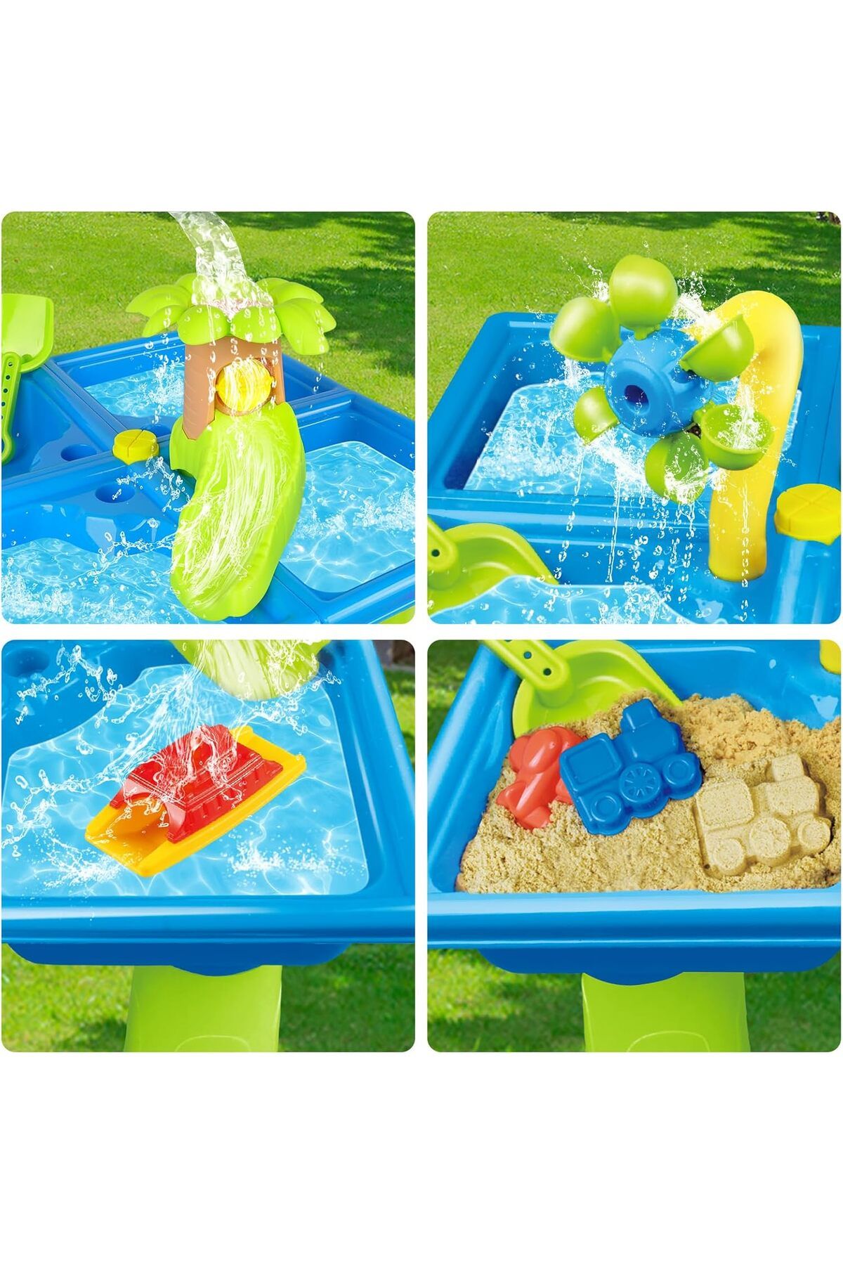 Yelajoy-24 Pc Set,4-in-1 Sand and Water Table Beach Play Activity Table for Toddlers,Hands-On Learning Toy 5