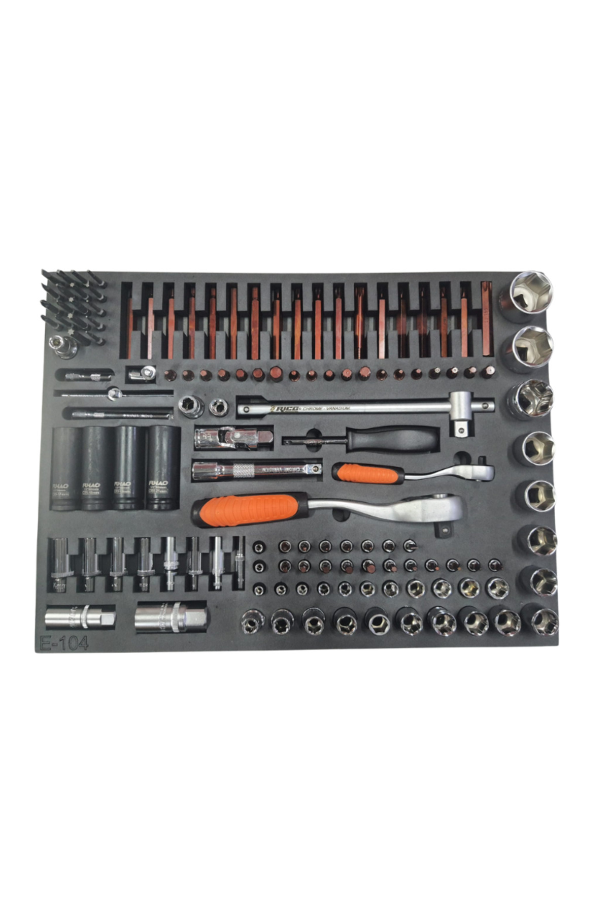 VIKTEC 138 Parça EVA Süngerli 1/4 ve 1/2 Lokma Takımı ve Bits Uç