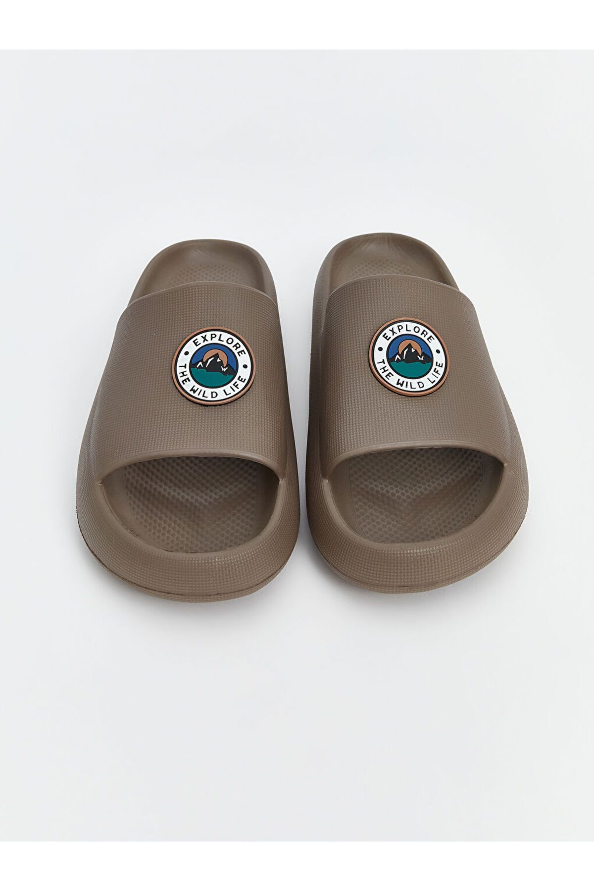 LC Waikiki-Lcw Steps Brown Printed Single Strap Men's Slippers 3